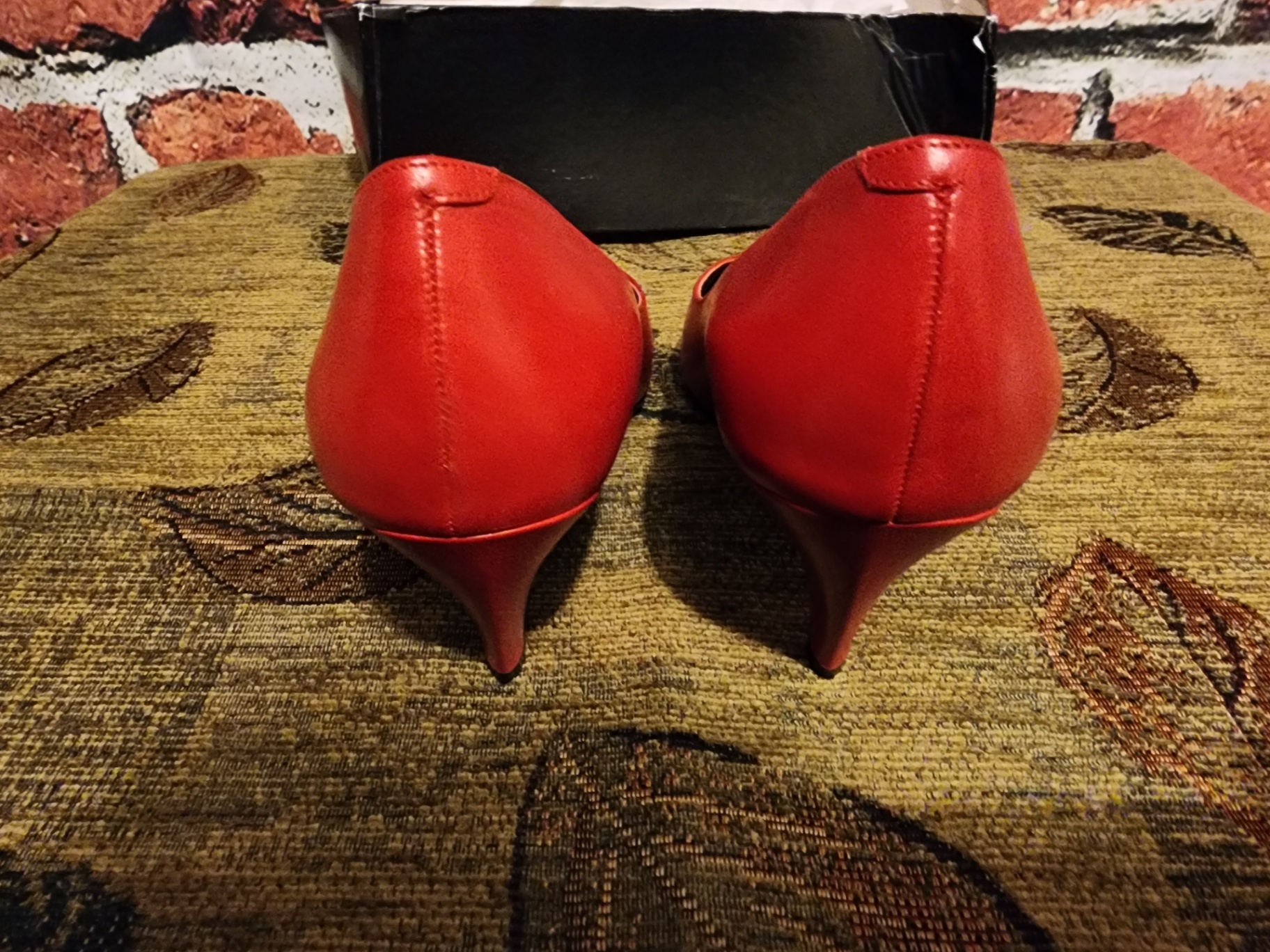 Pair of red high-heeled pumps - image 5 of 7