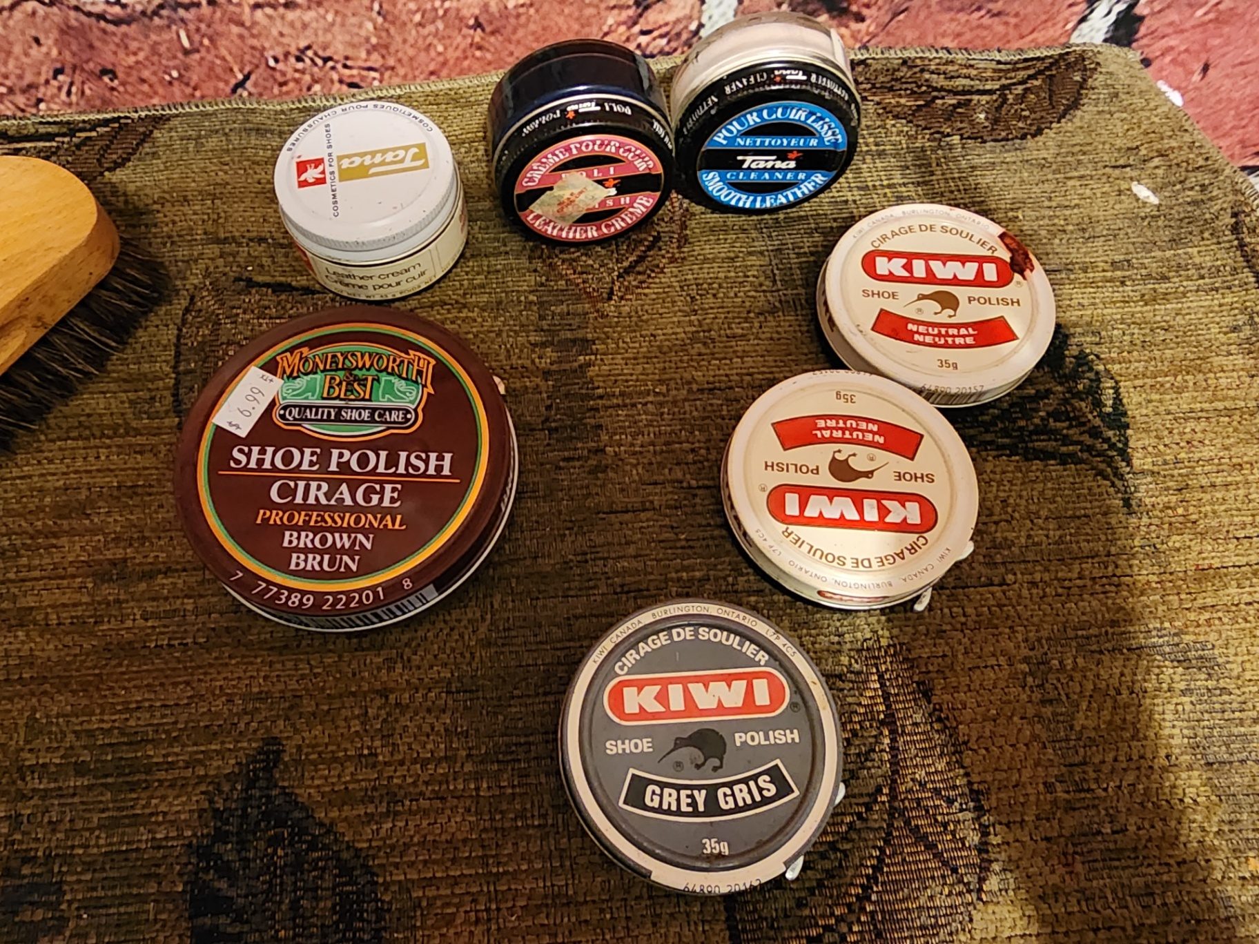 Shoe polish tins and polishing brushes - image 3 of 5