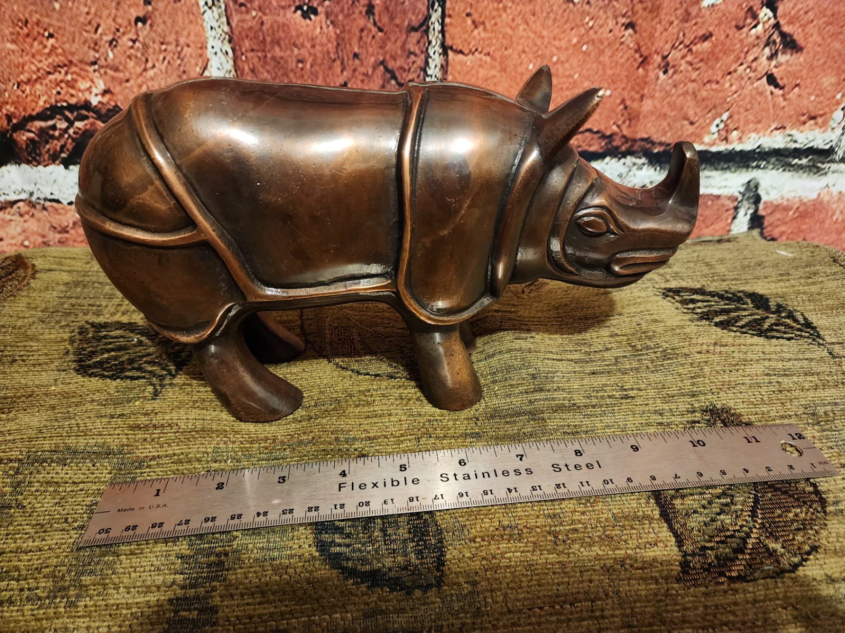 ( Moe's Canada ) Copper Rhino Figurine - image 2 of 6