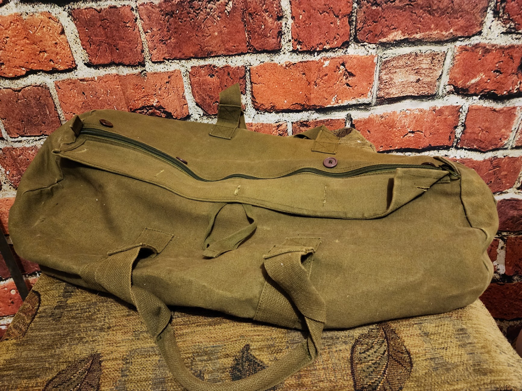 Olive canvas duffel bag - image 1 of 6