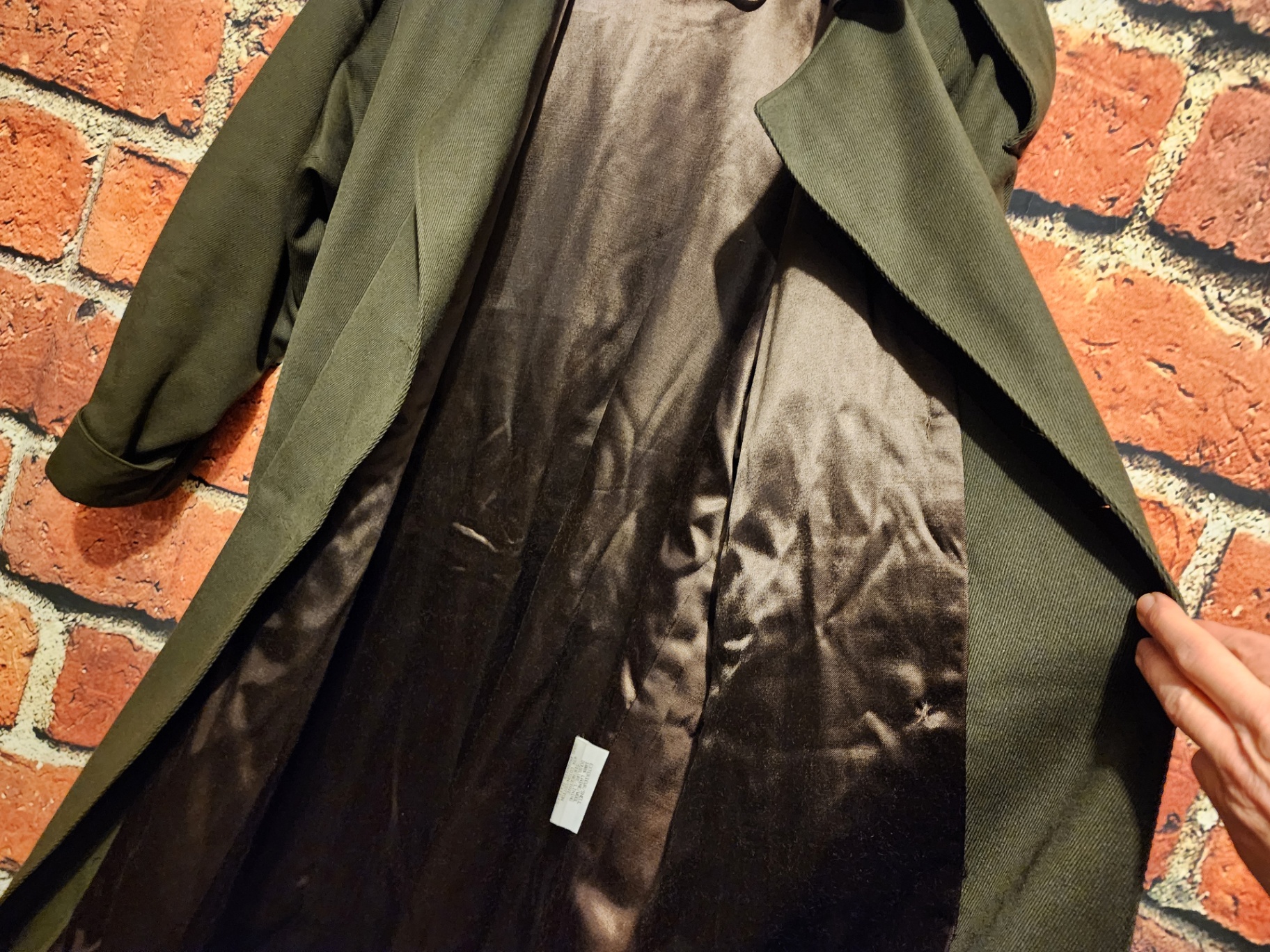 Black wool trench coat - image 8 of 12