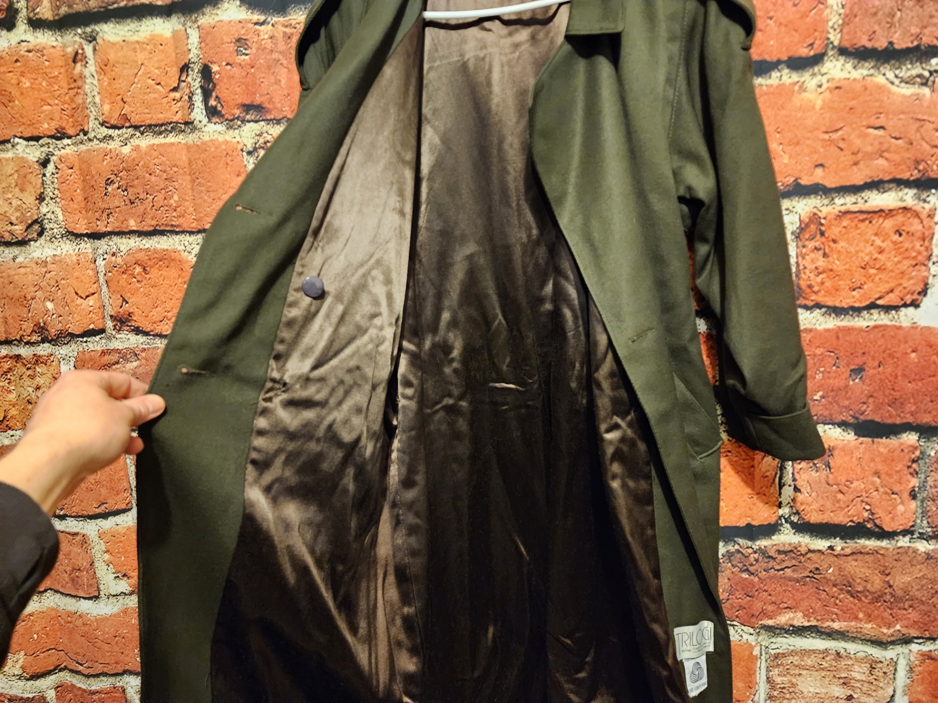 Black wool trench coat - image 7 of 12