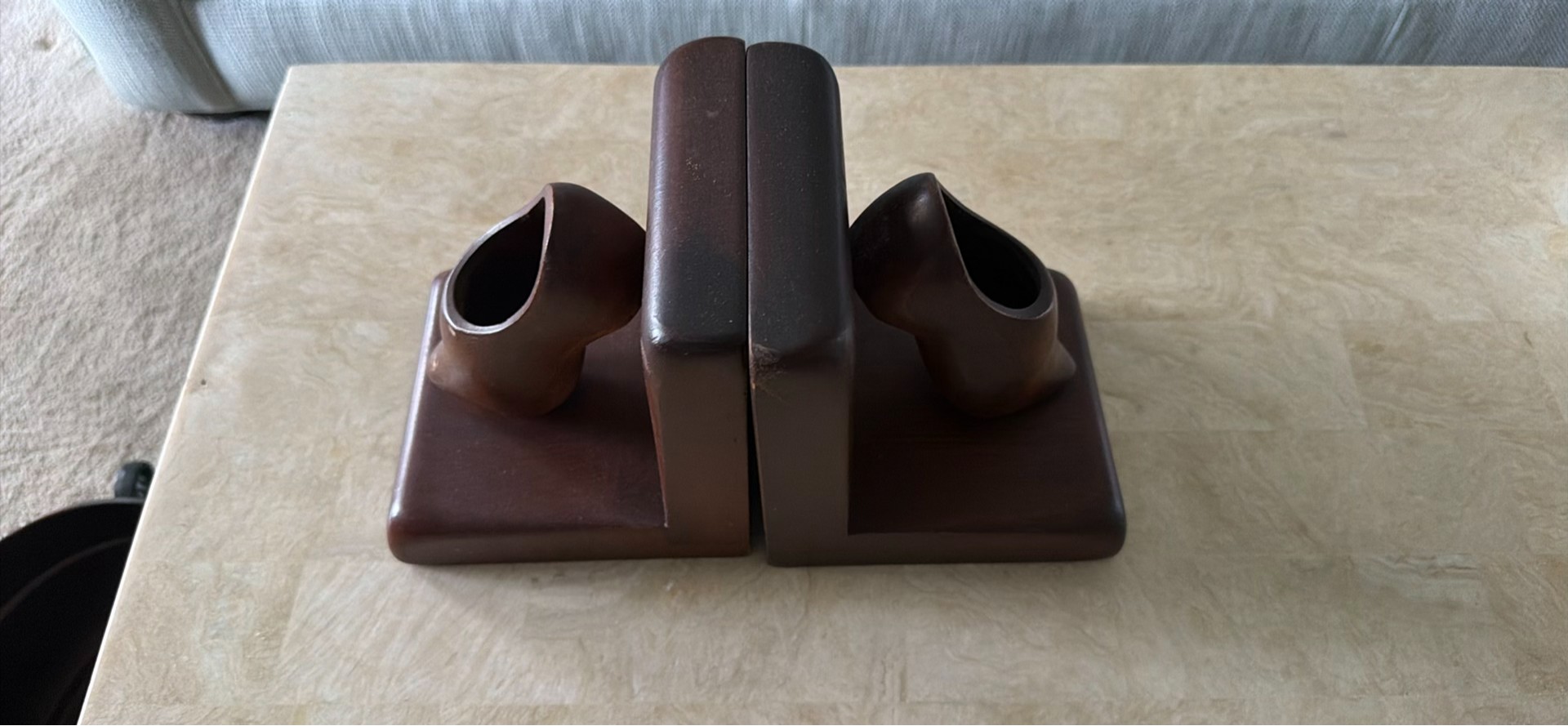 Pair of Wooden Bookends - image 2 of 2