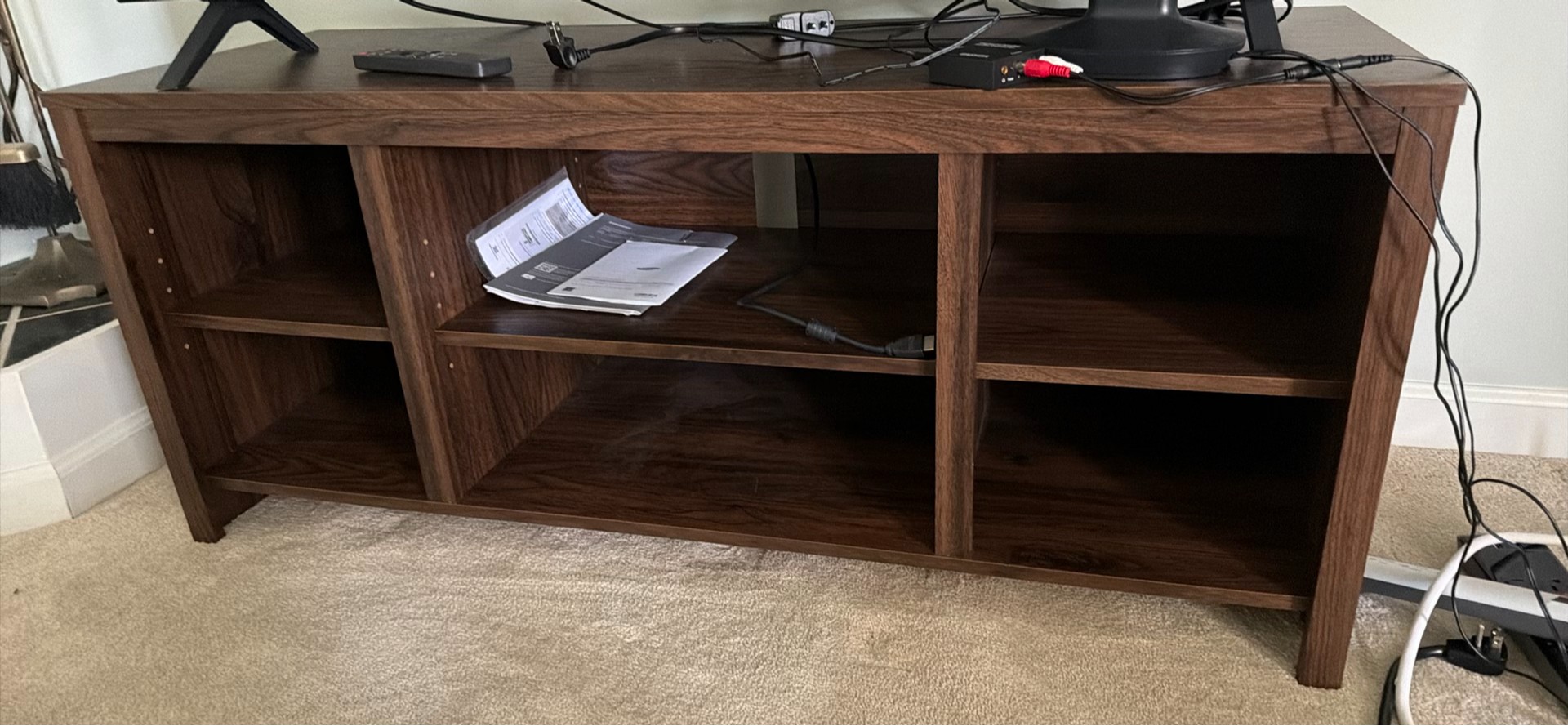 Wood TV Stand with Open Shelving - image 2 of 2