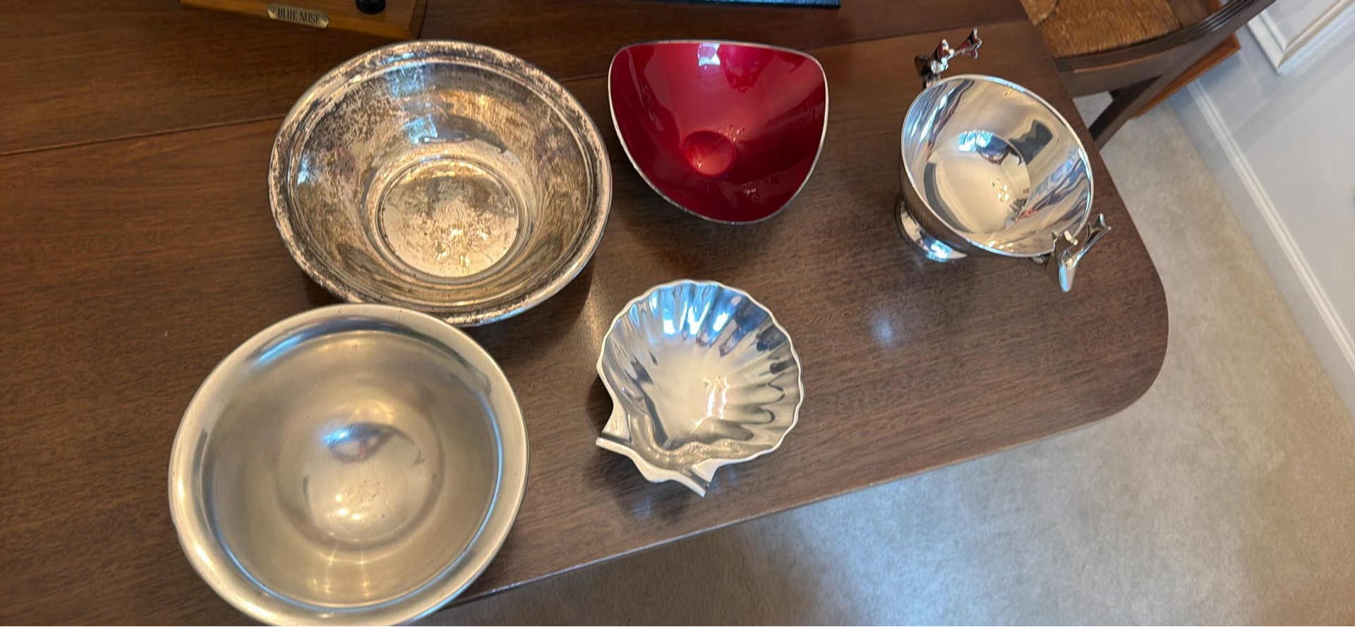 Decorative Metal and Glass Serving Bowls - image 1 of 1