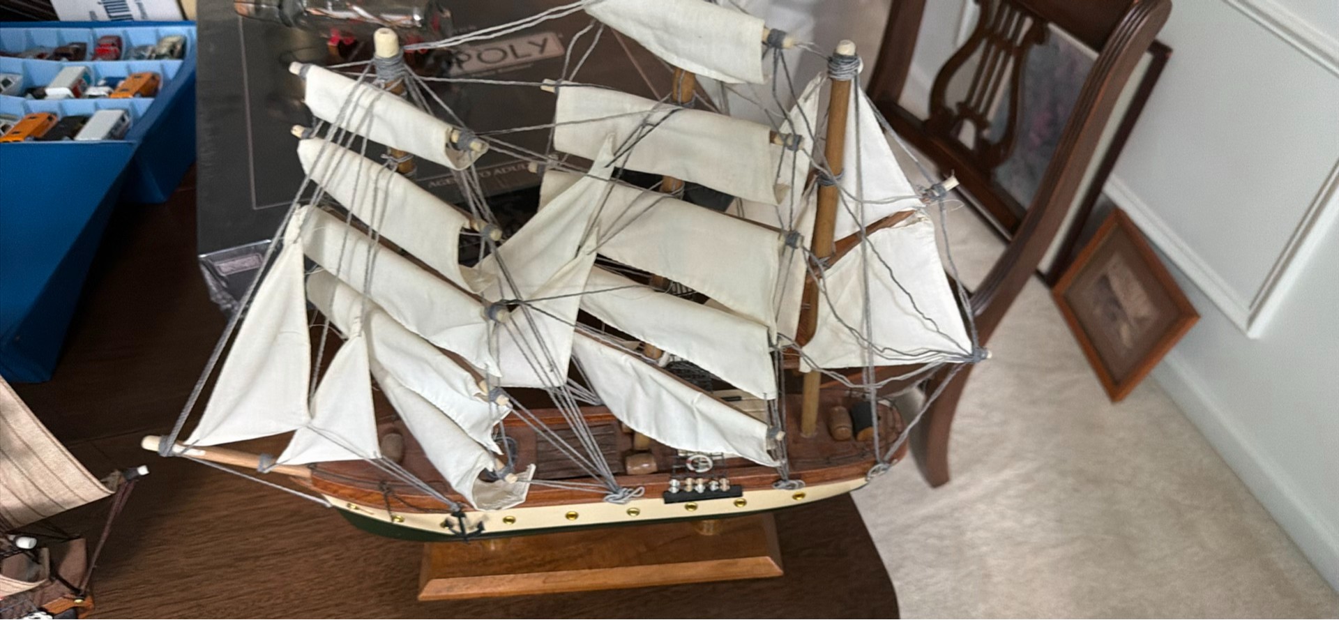 Two Wooden Model Sailing Ships - image 2 of 3