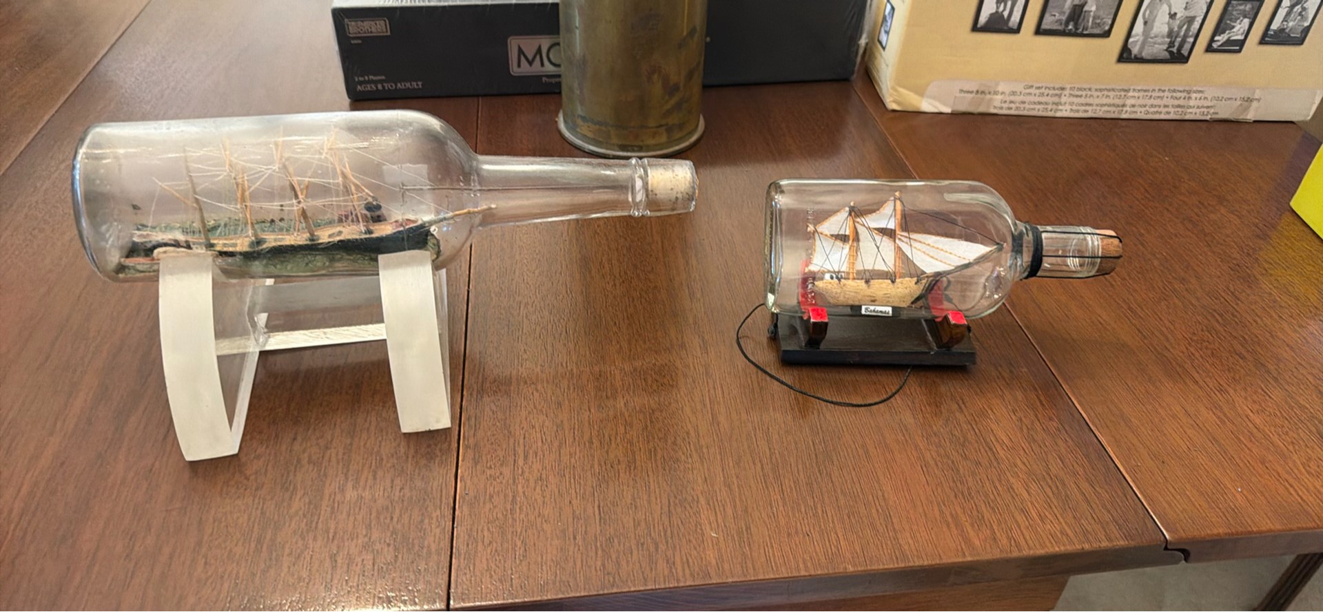 Two Ship-in-a-Bottle Model Sailboats - image 2 of 4