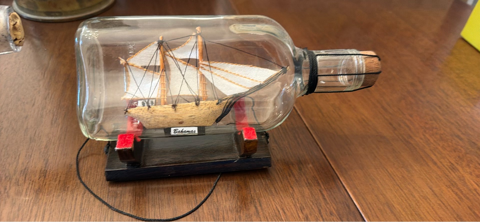 Two Ship-in-a-Bottle Model Sailboats - image 3 of 4
