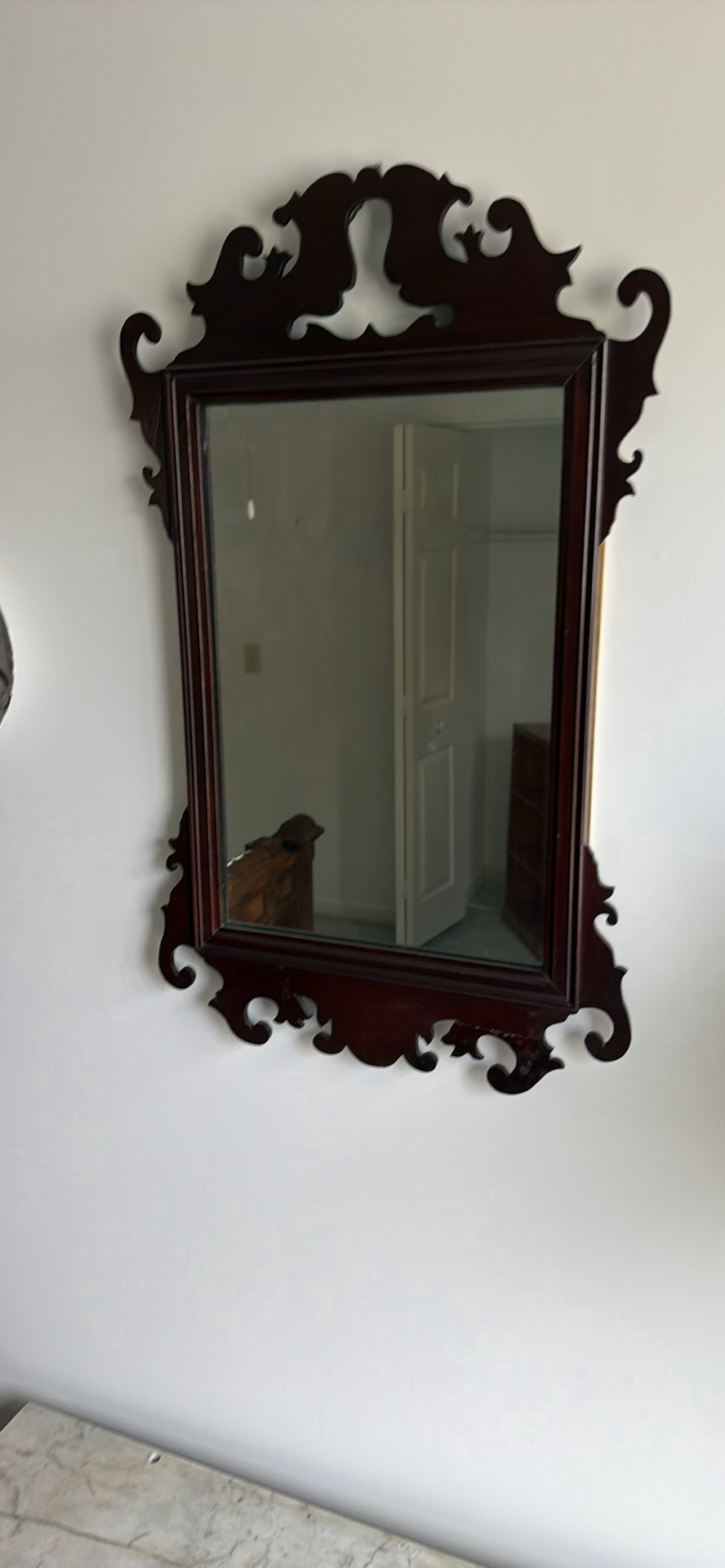 Ornate Wood Framed Wall Mirror - image 2 of 2