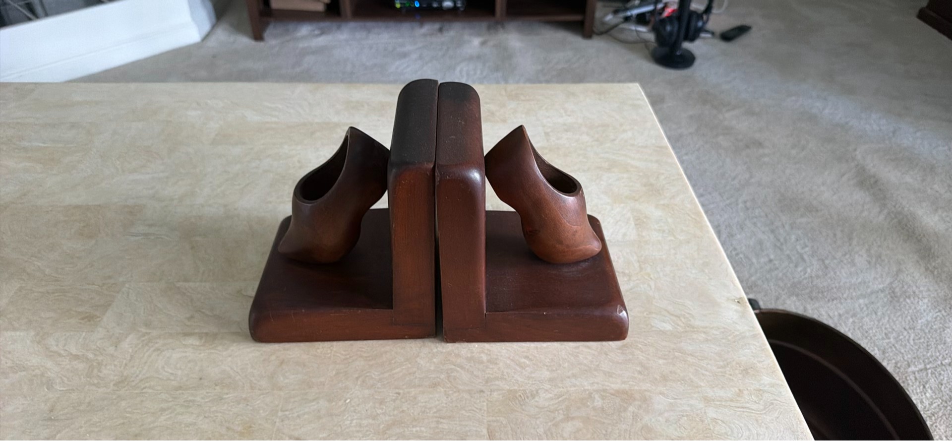 Pair of Wooden Bookends - image 1 of 2