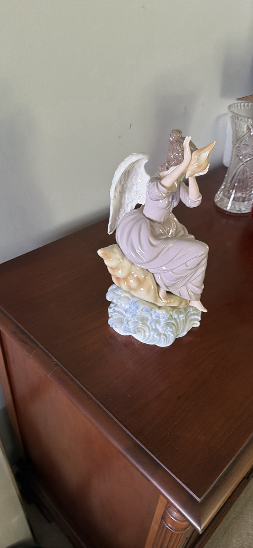 Porcelain Angel Figurine on Dolphin Base - image 3 of 3