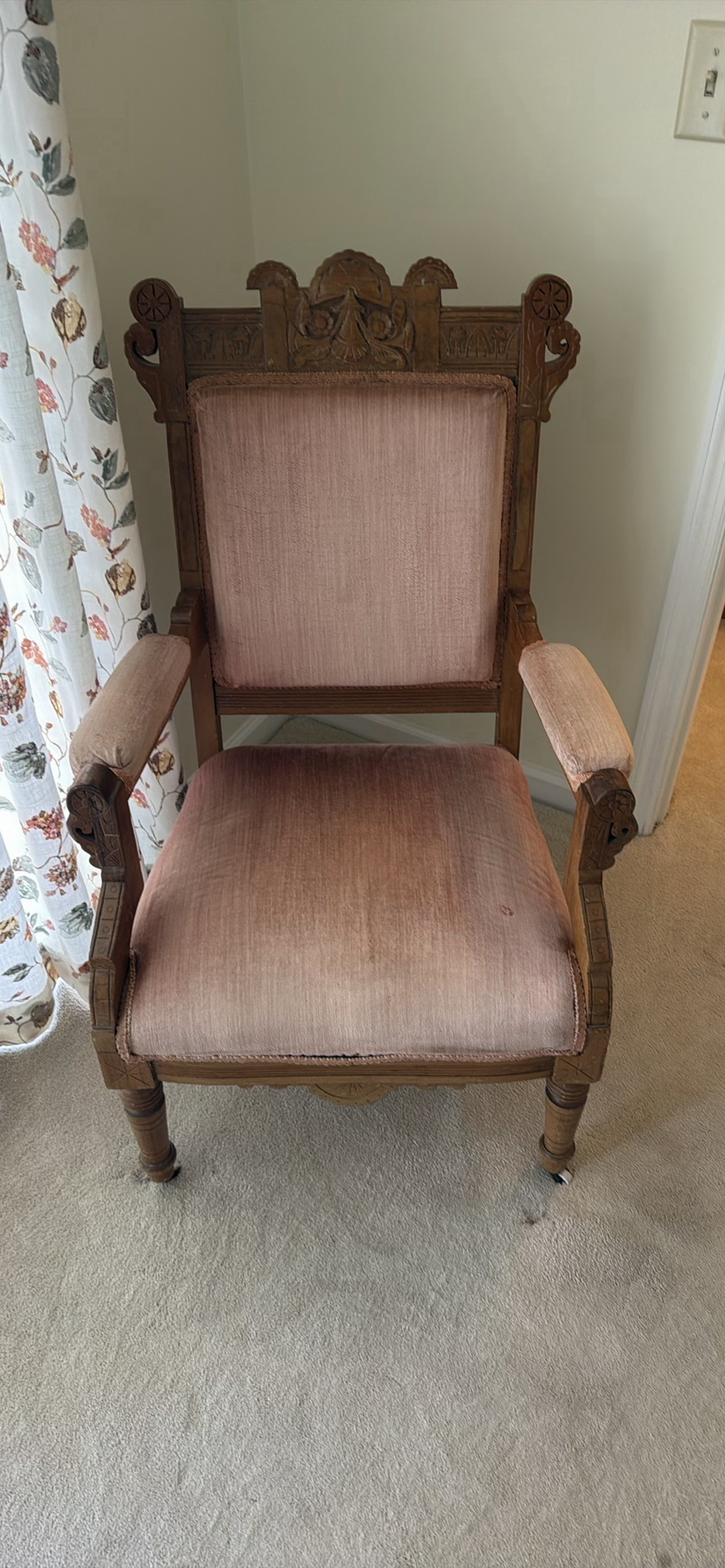 Antique Style Wooden Armchair - image 2 of 2