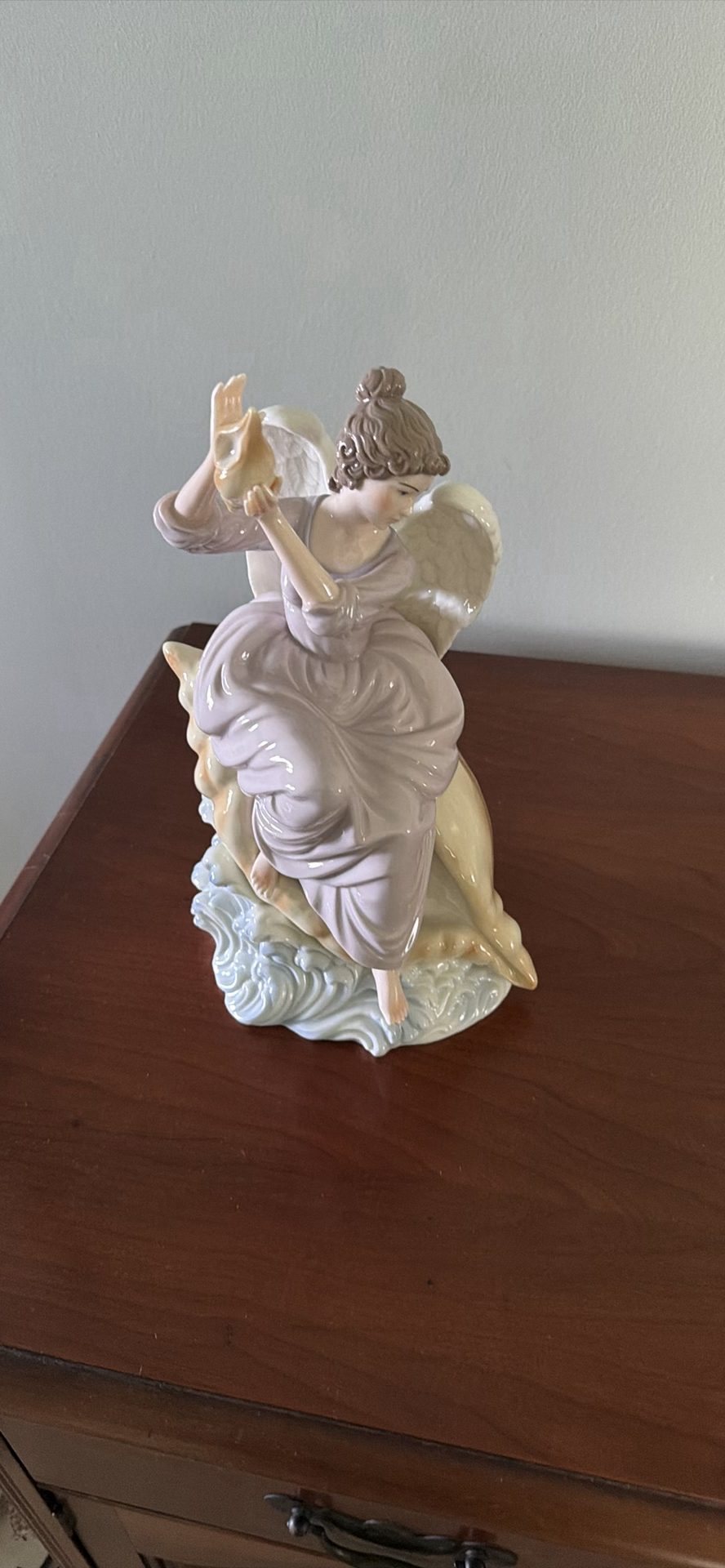 Porcelain Angel Figurine on Dolphin Base - image 1 of 3