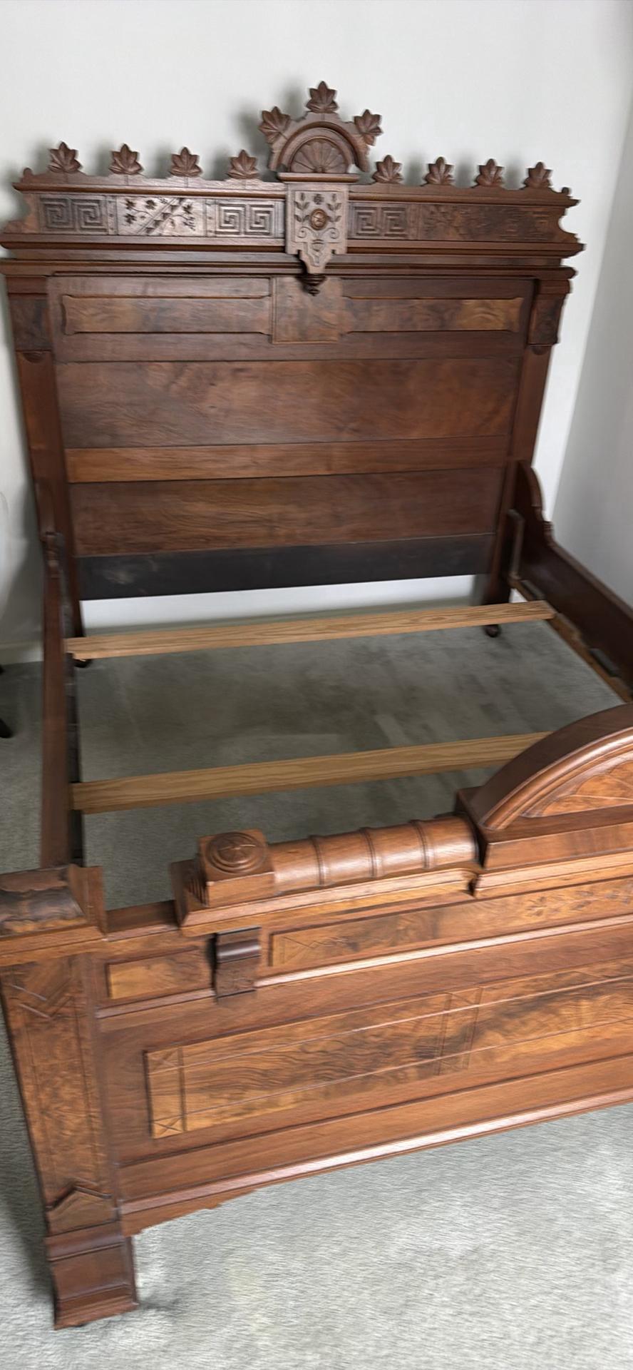 Antique Wooden Bed Frame - image 2 of 2