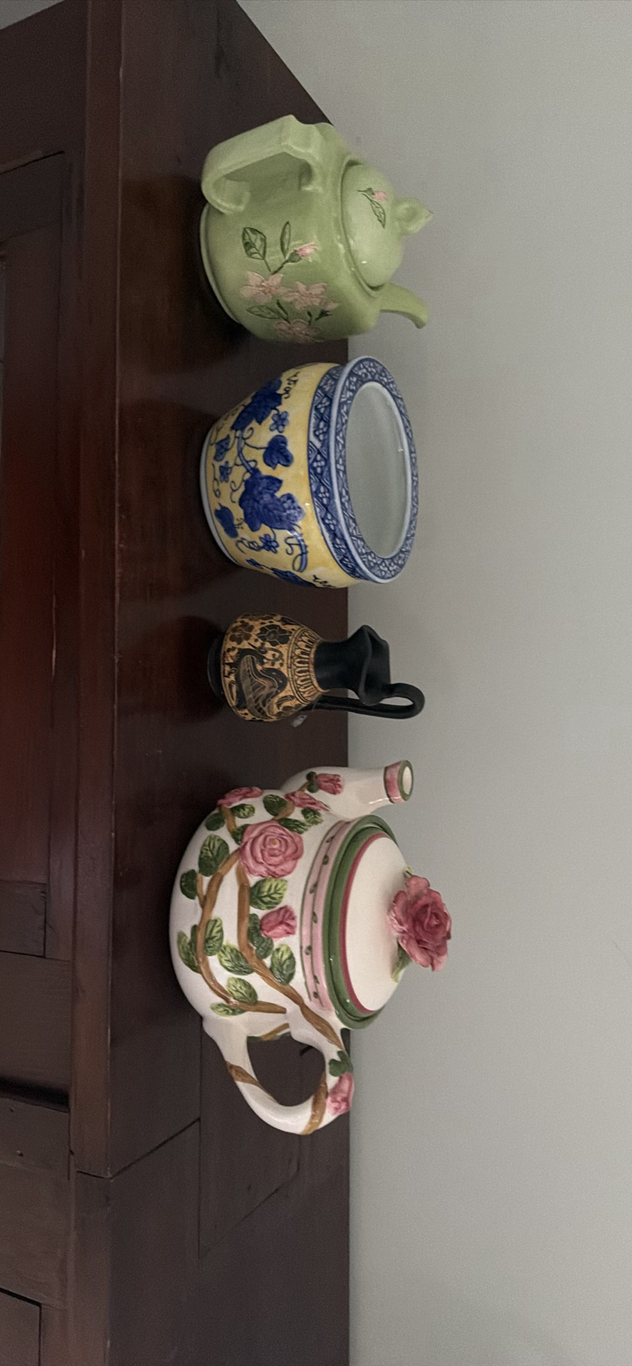 Decorative Ceramic Teapots, Bowl, and Pitcher - image 1 of 2