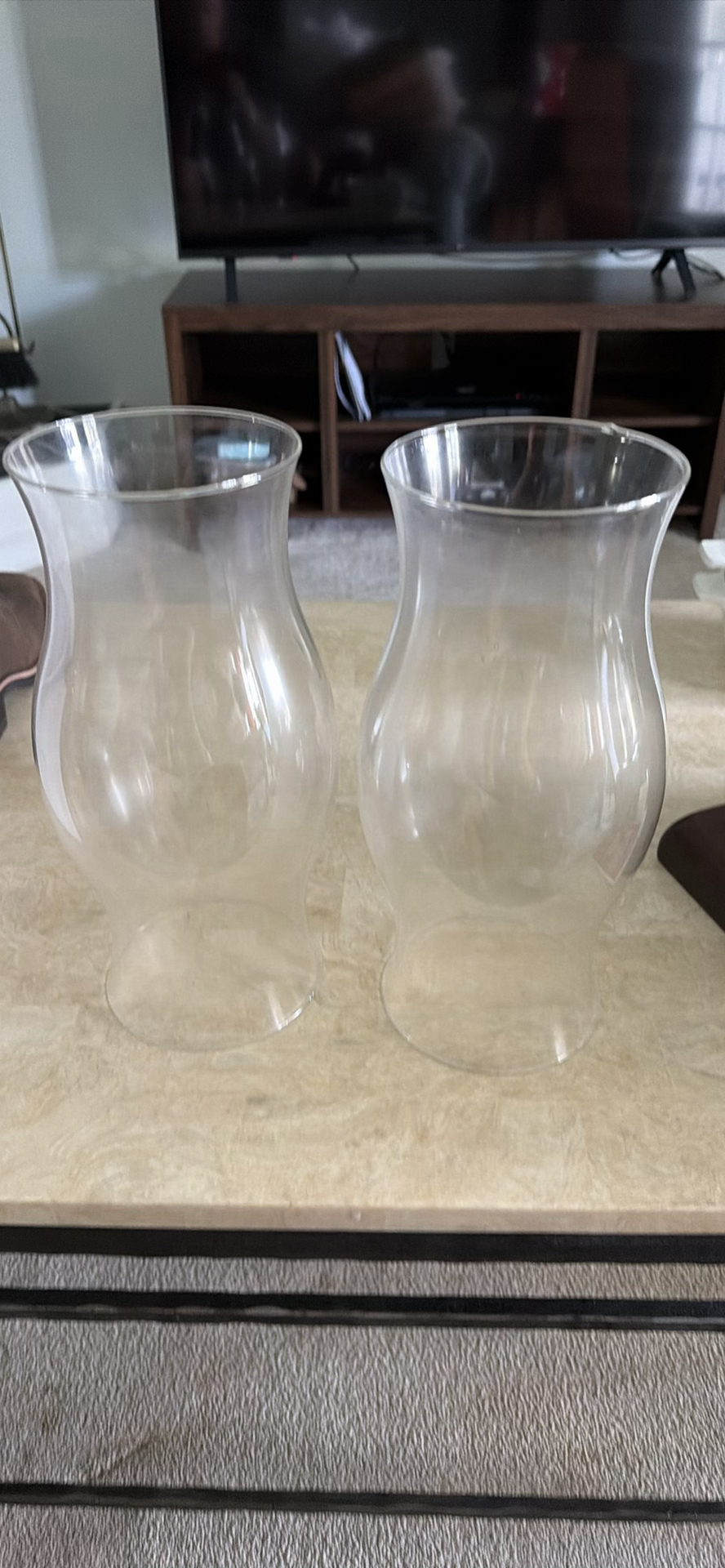 Pair of Clear Glass Hurricane Candle Holders - image 2 of 2