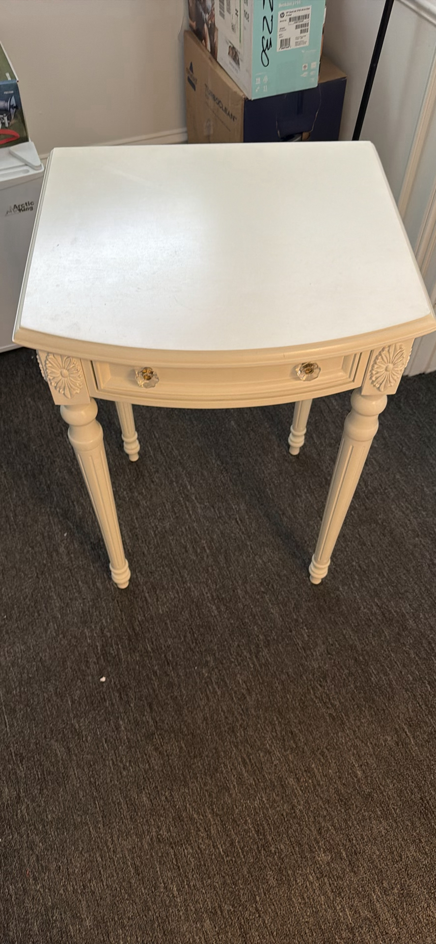 White Accent Table with Drawer - image 1 of 2