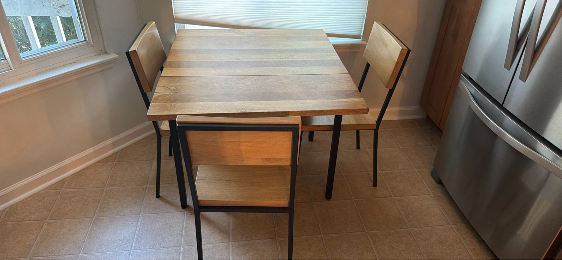 Wood Dining Table and Three Chairs - image 1 of 2