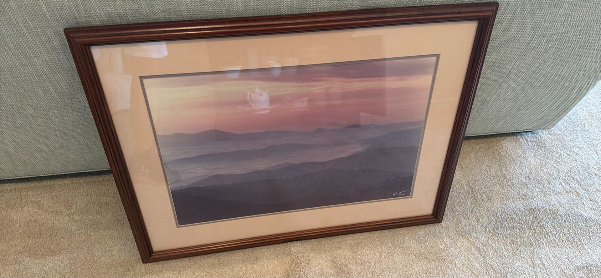 Framed Mountain Landscape Print - image 2 of 2