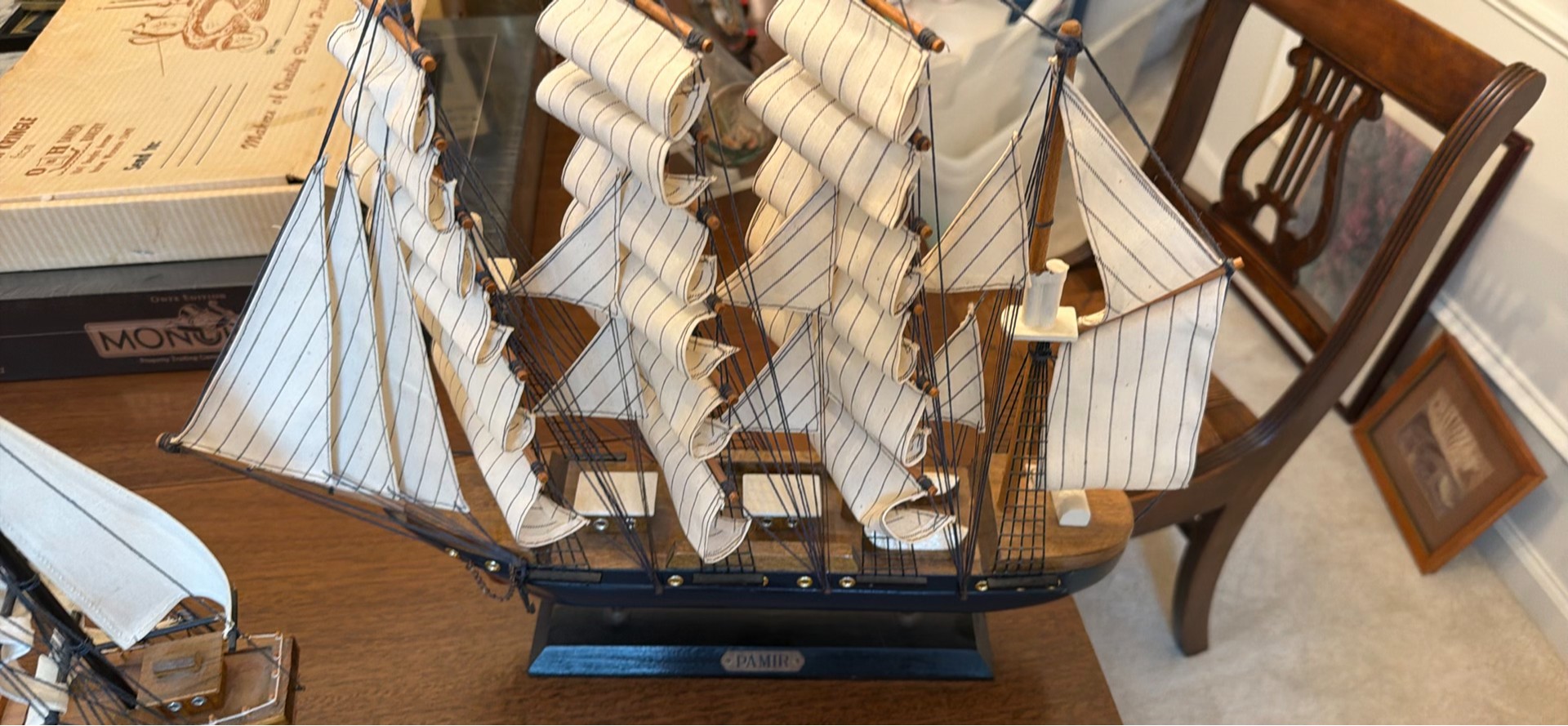 Two Wooden Model Sailboats - image 3 of 3