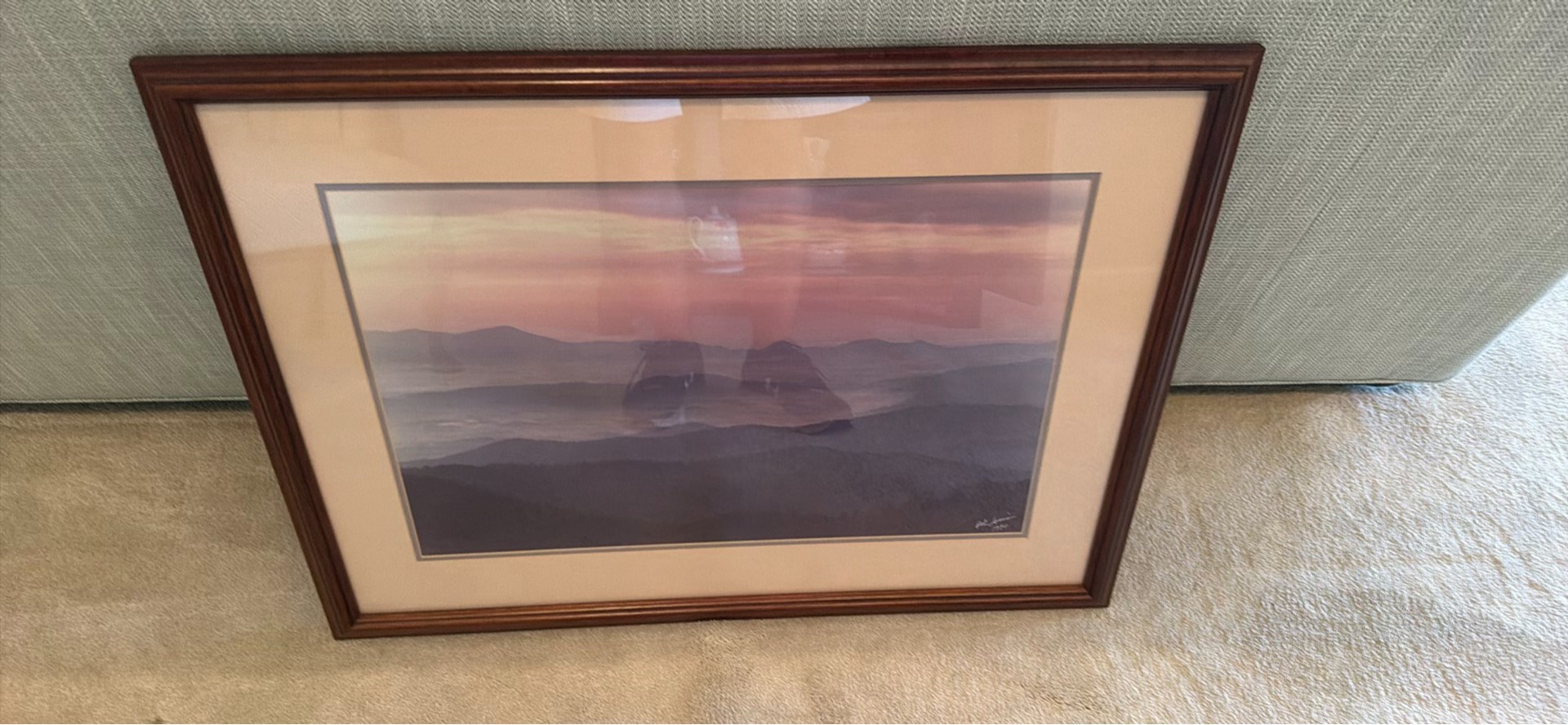 Framed Mountain Landscape Print - image 1 of 2