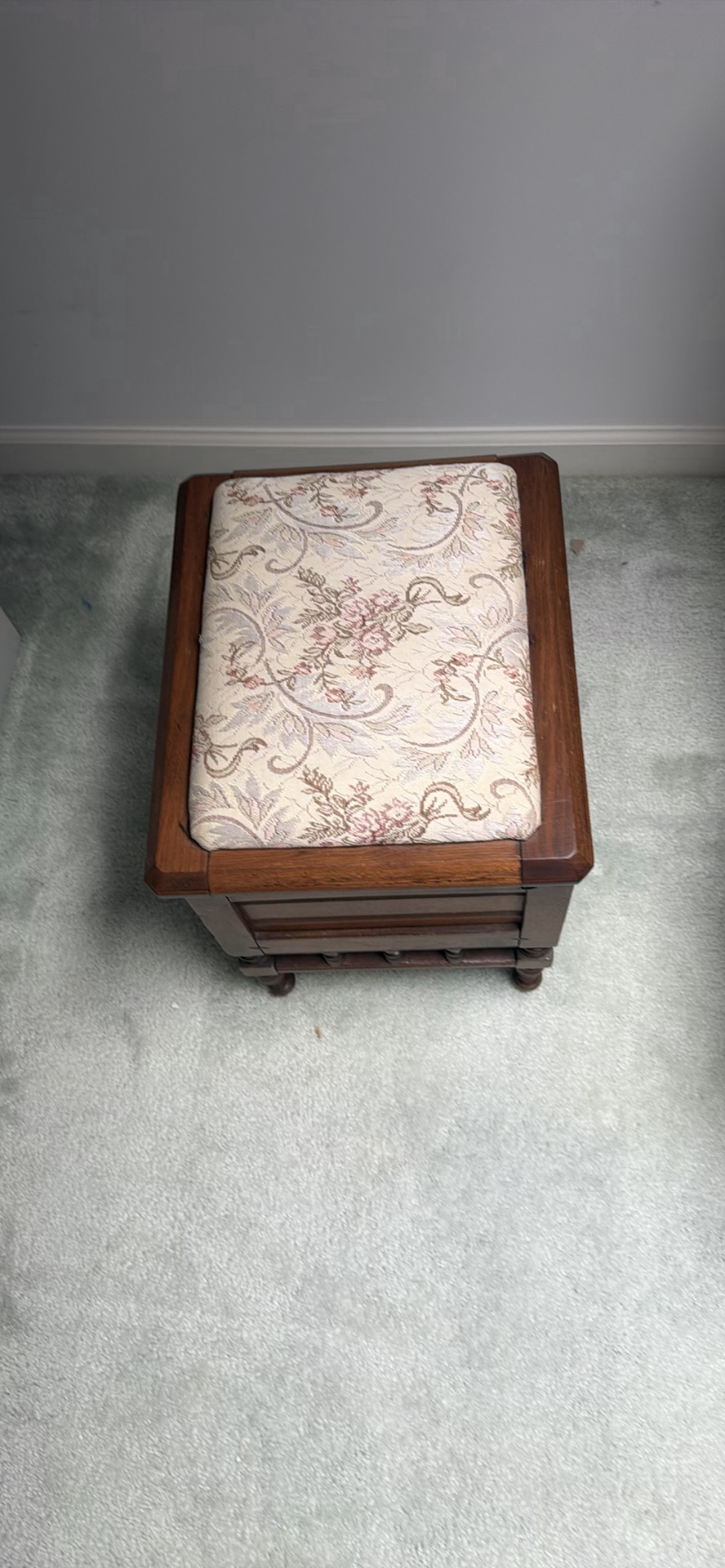 Wooden Upholstered Armchair and Footstool - image 2 of 2
