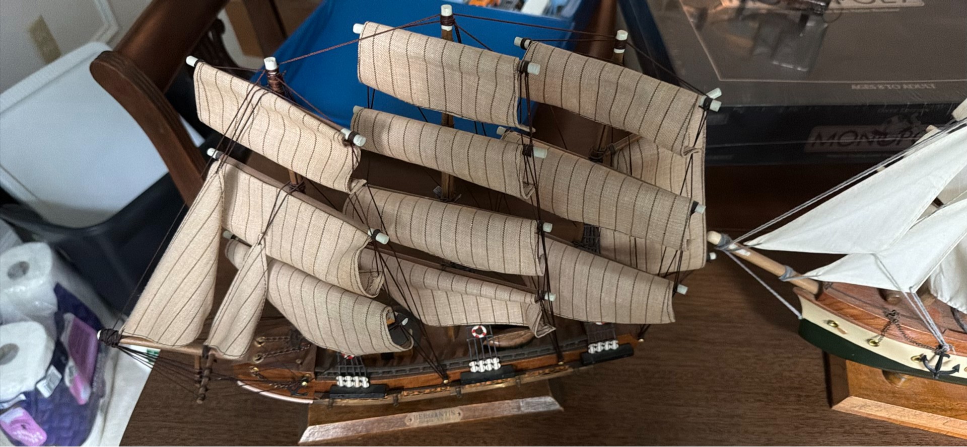 Two Wooden Model Sailing Ships - image 3 of 3
