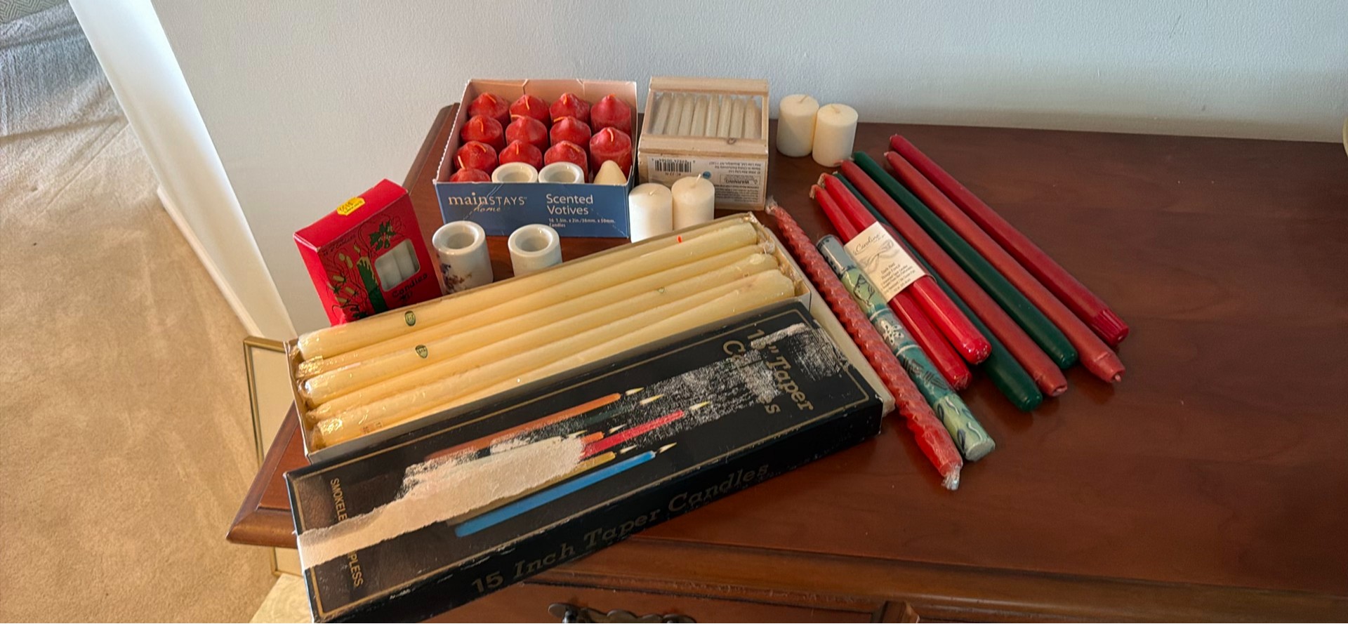 Assorted Candles and Candle Holders - image 2 of 3