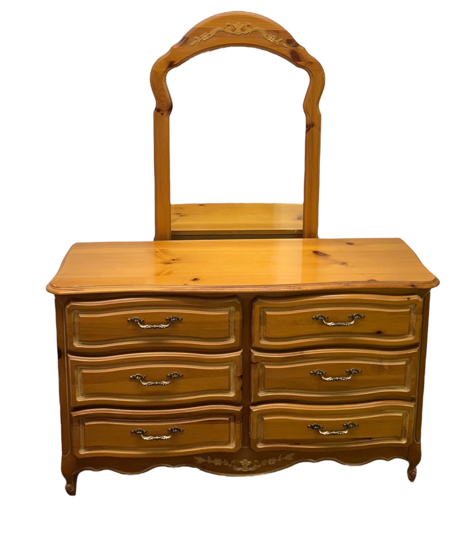Vintage Chardonnay Dresser with Mirror