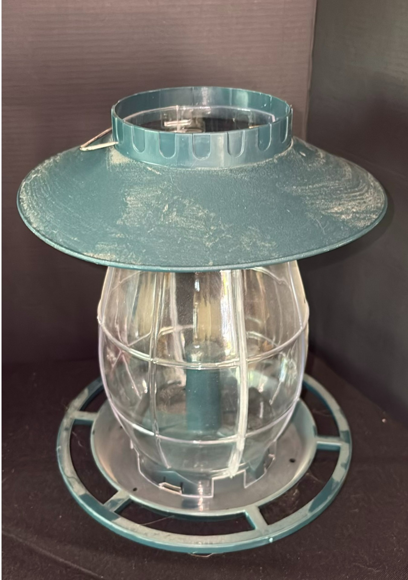 Assorted household items: lanterns, bird feeder, glassware jars, framed art, scale and hardware - image 2 of 16