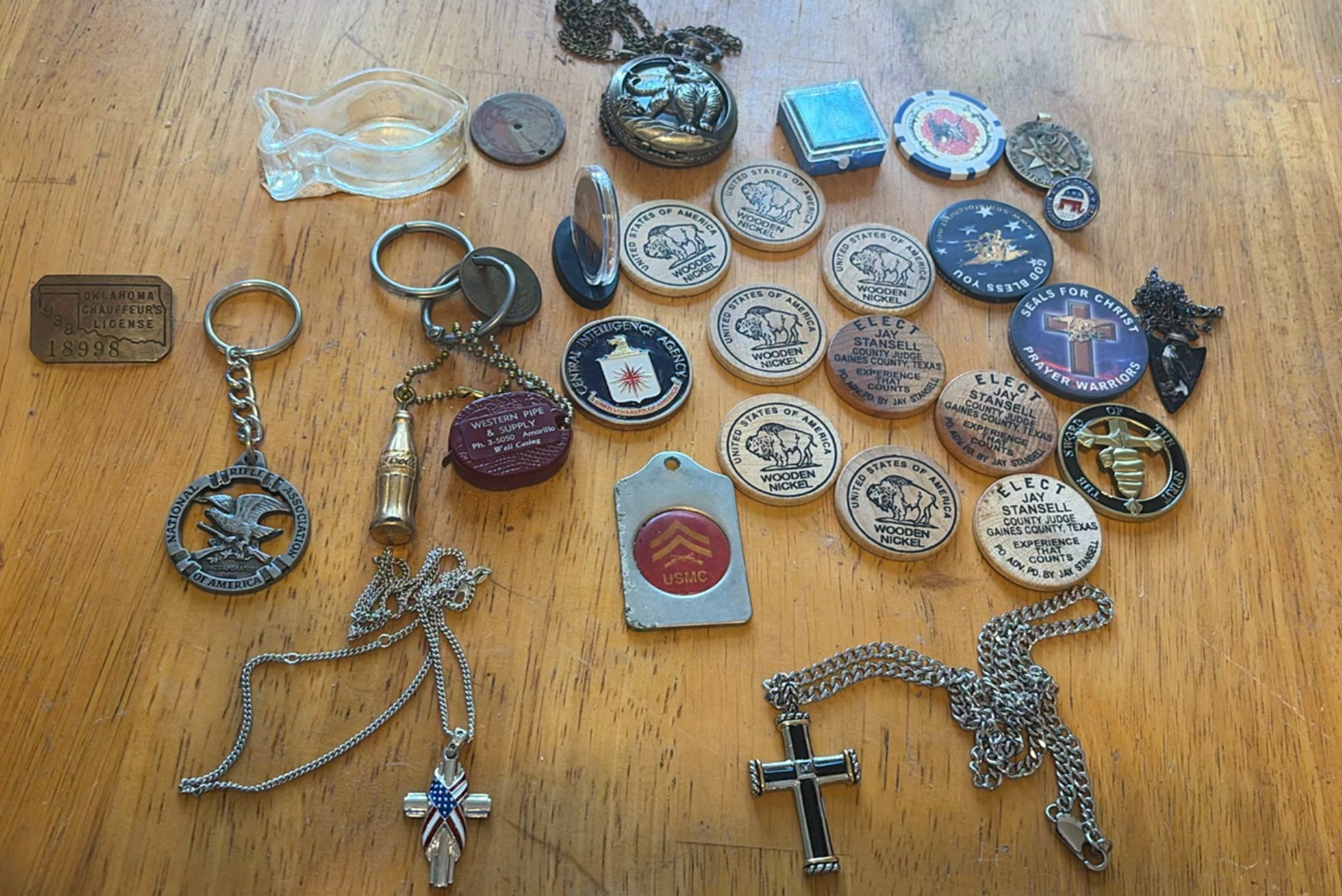 Assorted medals, tokens, and jewelry - image 1 of 9