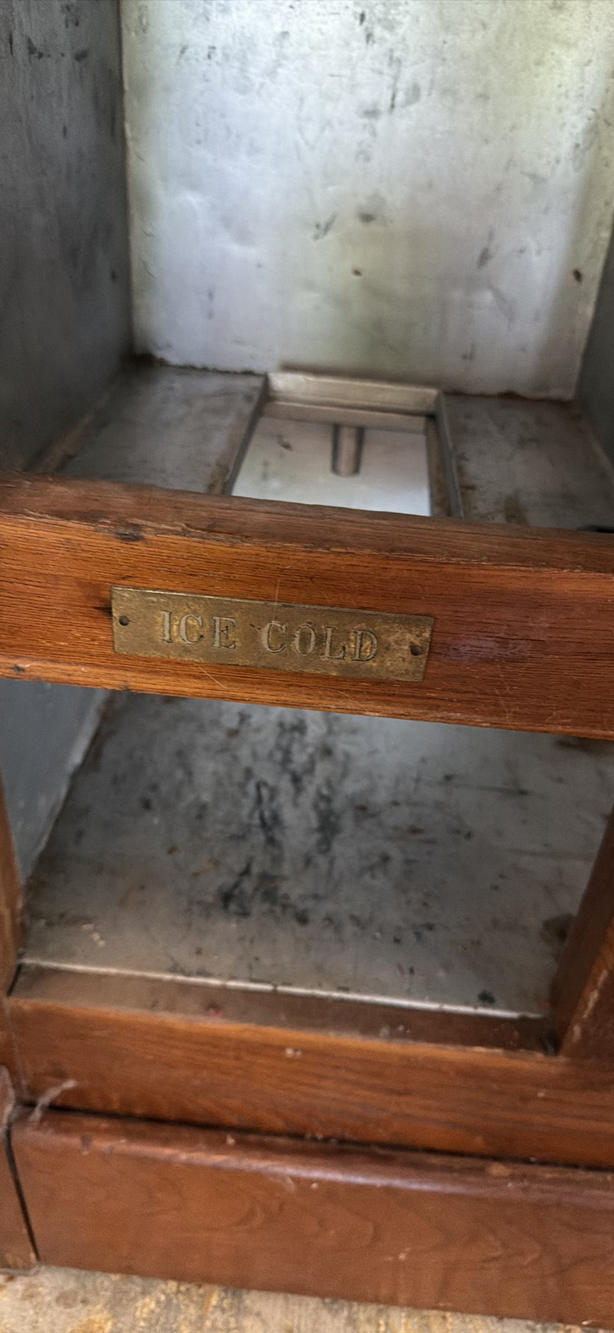 Antique wooden icebox cabinet - image 4 of 6
