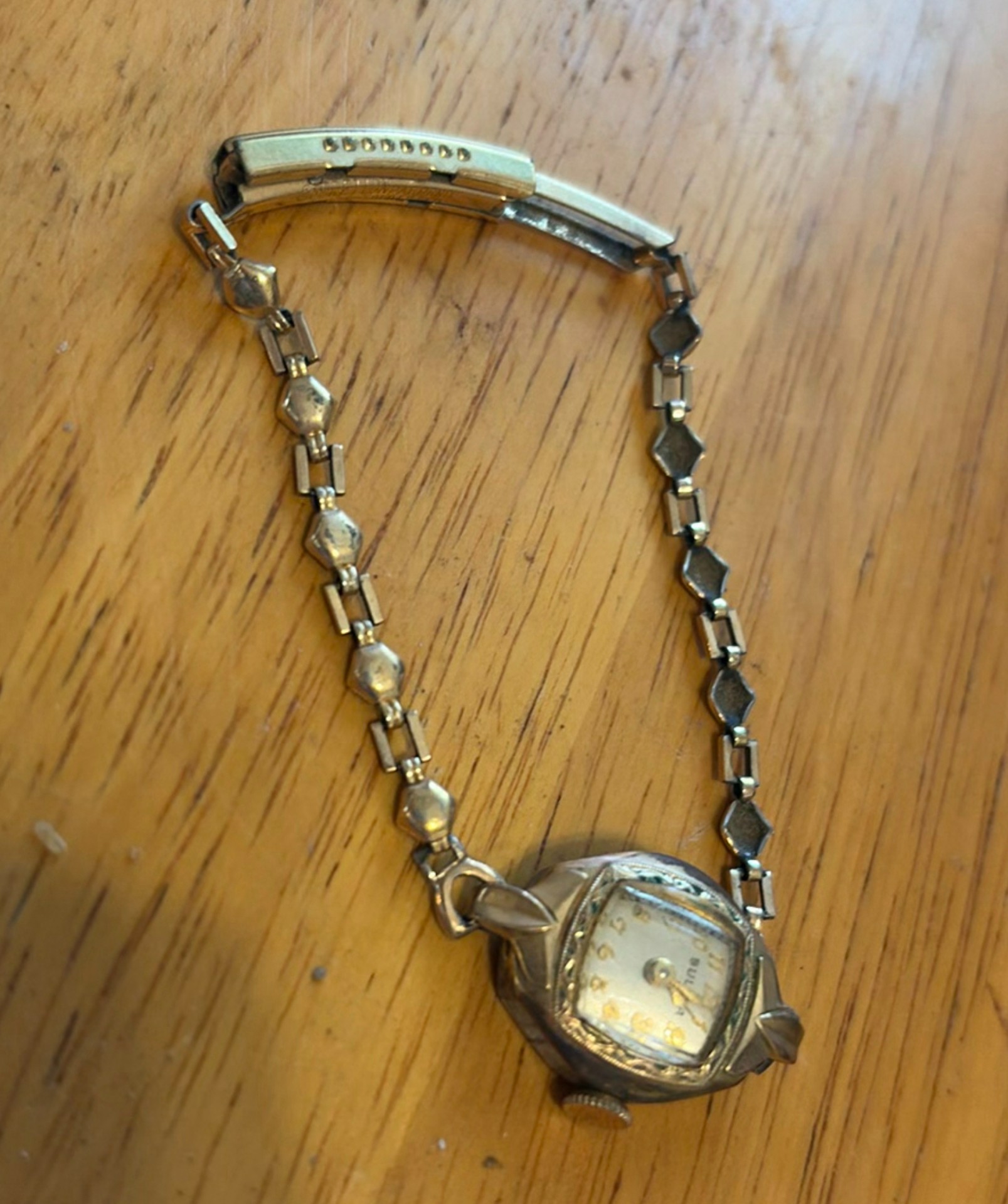 Vintage silver-toned ladies' wristwatch with bracelet - image 3 of 4