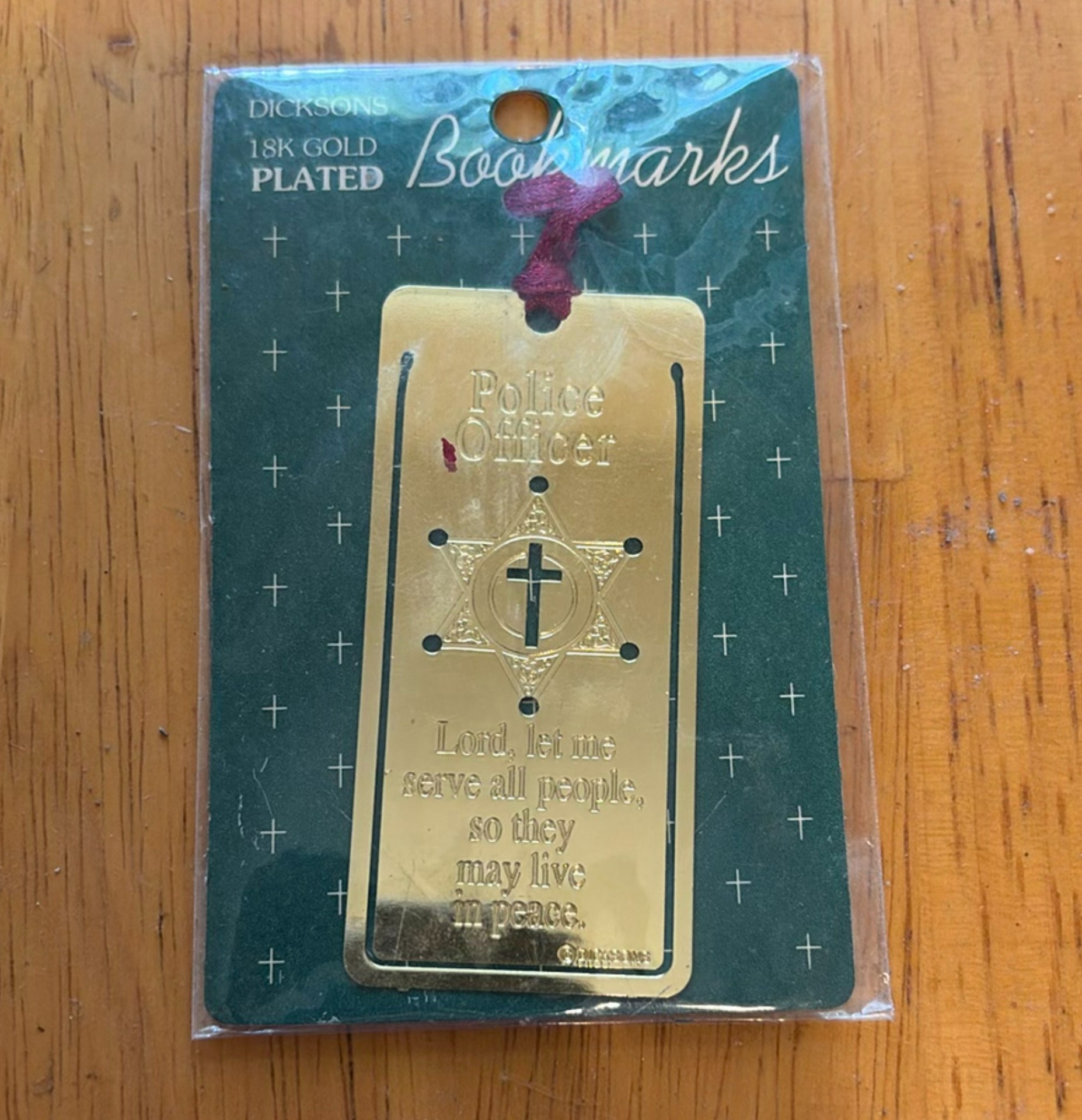 18K Gold-Plated Police Officer Bookmark - image 1 of 2
