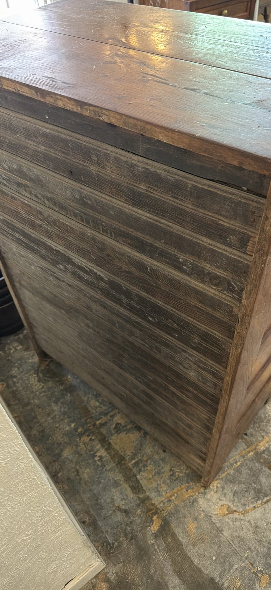 Antique wooden icebox cabinet - image 5 of 6