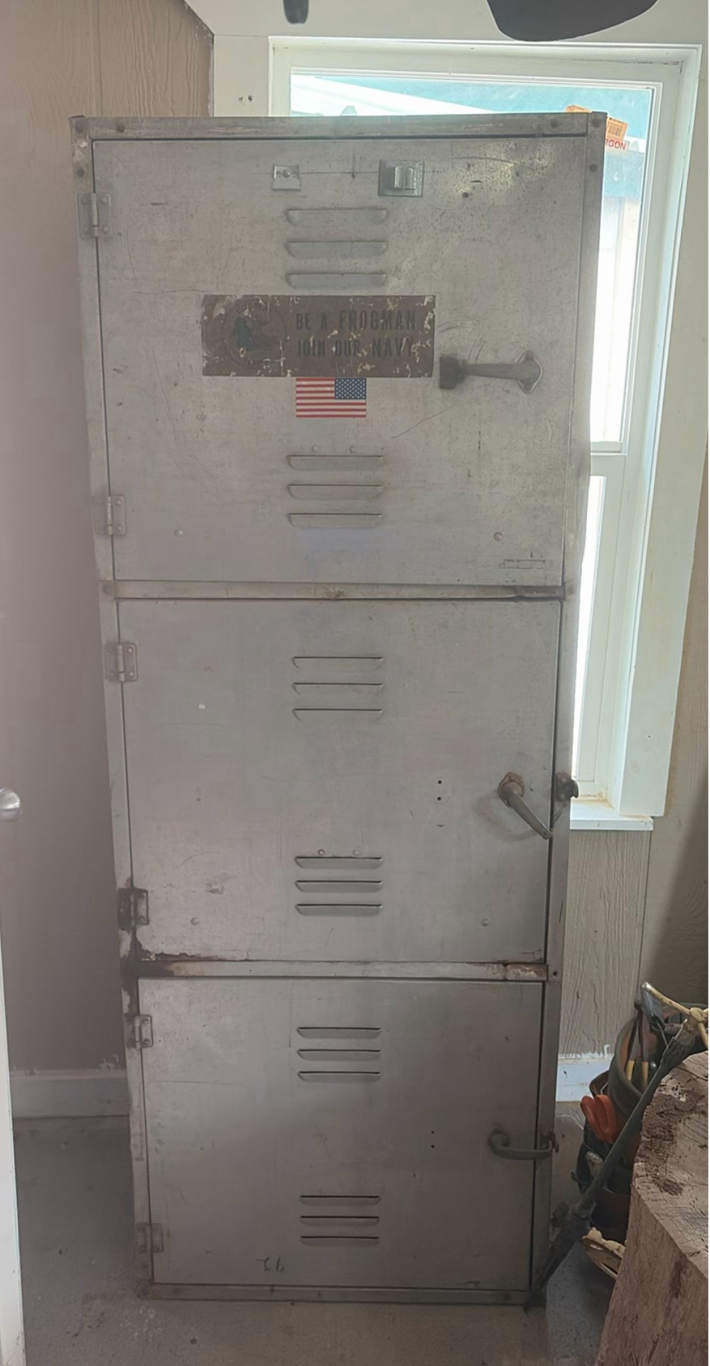 Tall metal utility cabinet with tools and hardware - image 1 of 6