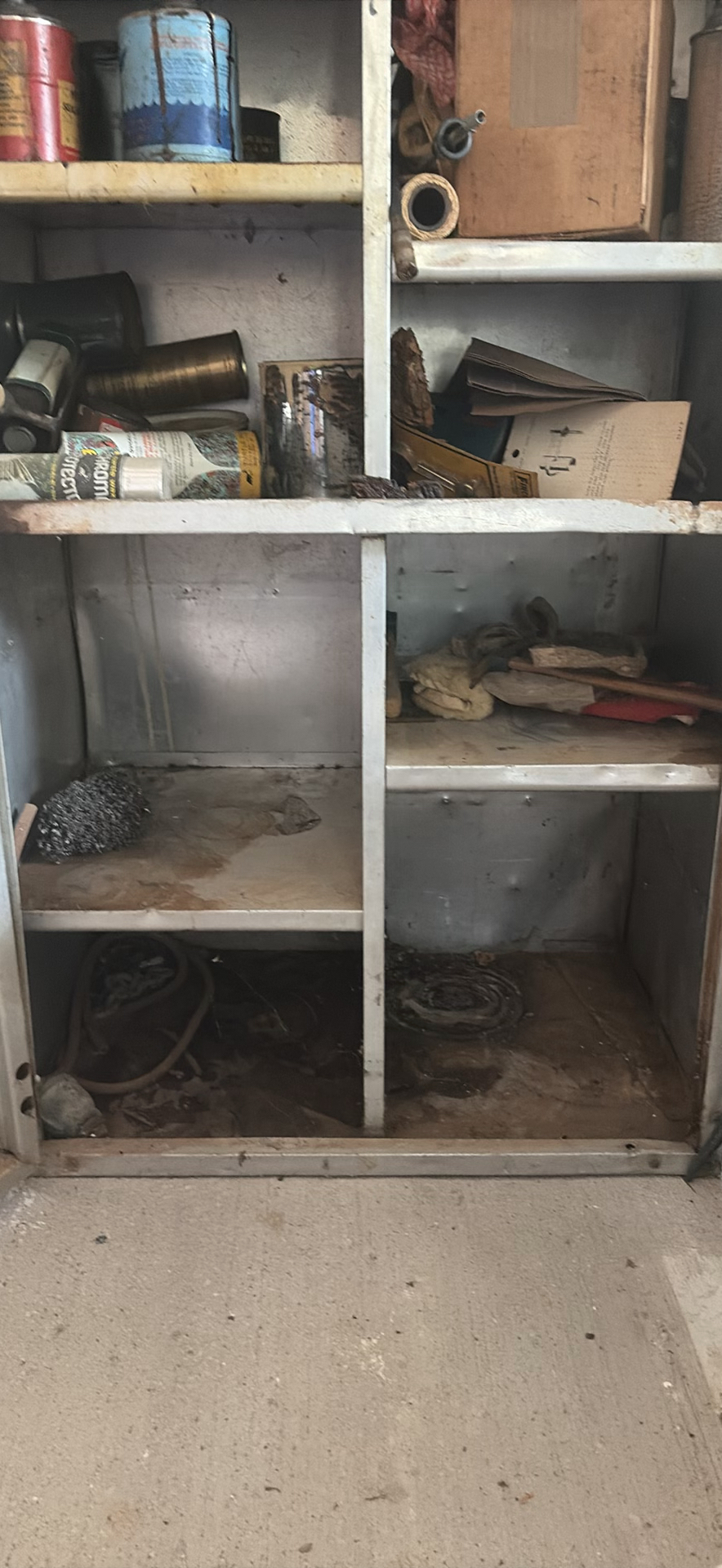 Tall metal utility cabinet with tools and hardware - image 5 of 6