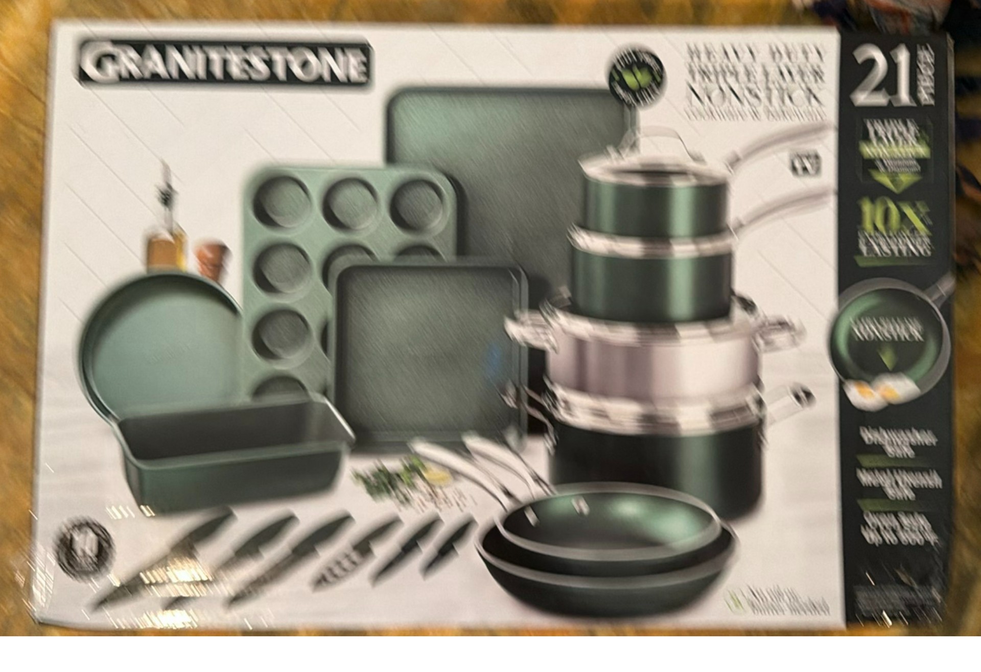 GraniteStone 21-Piece Heavy-Duty Triple-Layer Nonstick Cookware Set - image 1 of 5