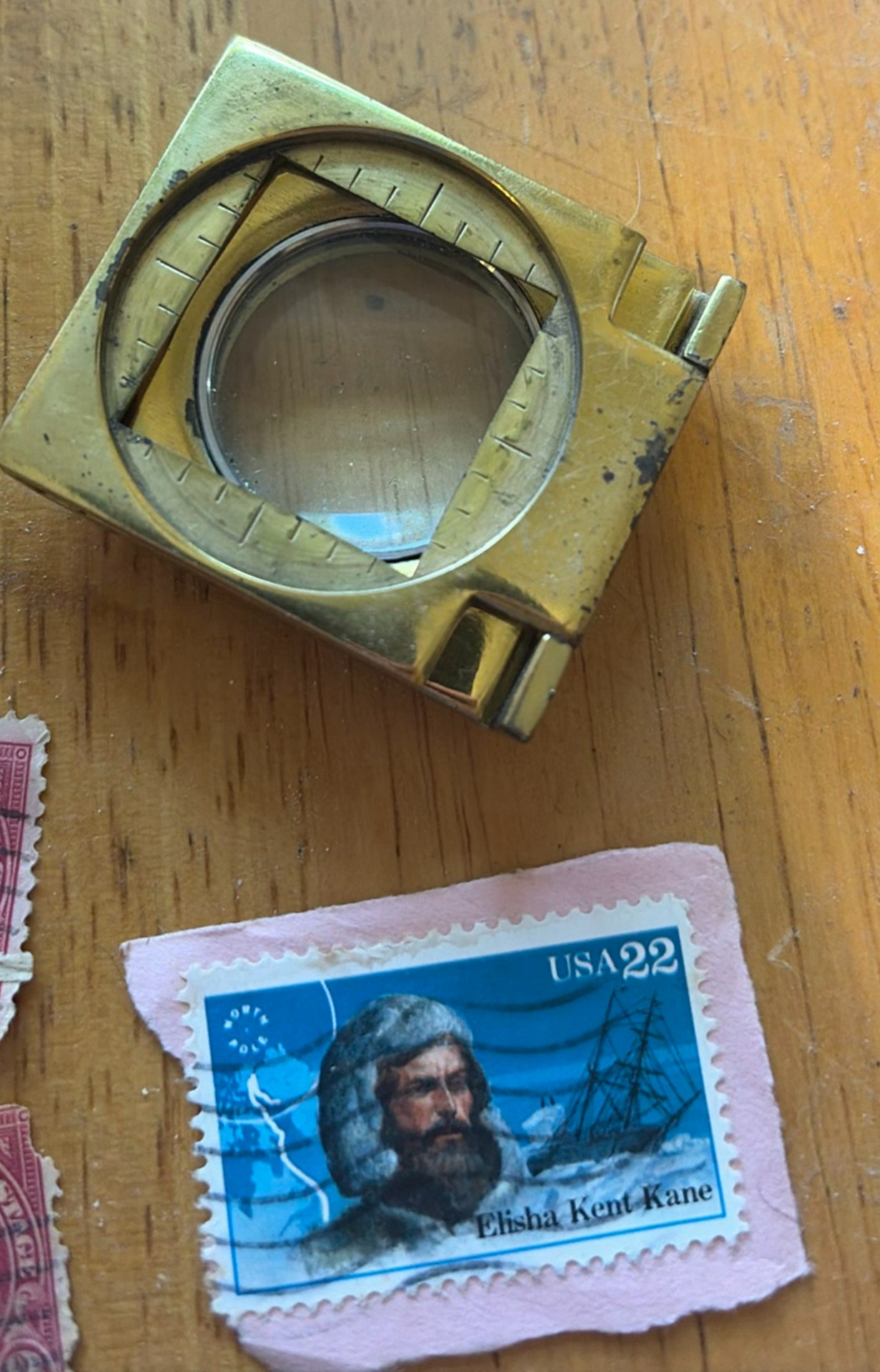 Vintage US stamps and brass magnifier - image 4 of 4