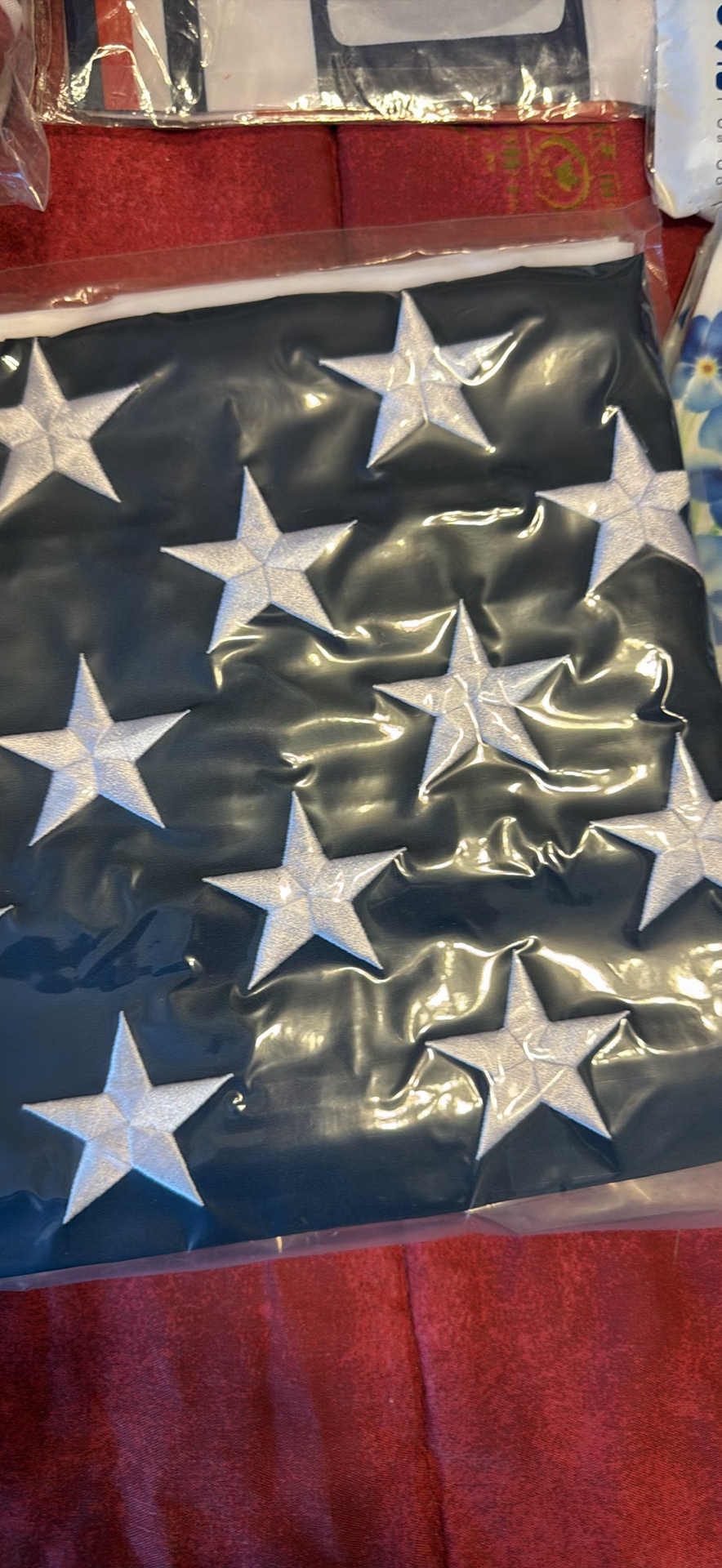 Patriotic star-patterned textiles and bell garland - image 4 of 6