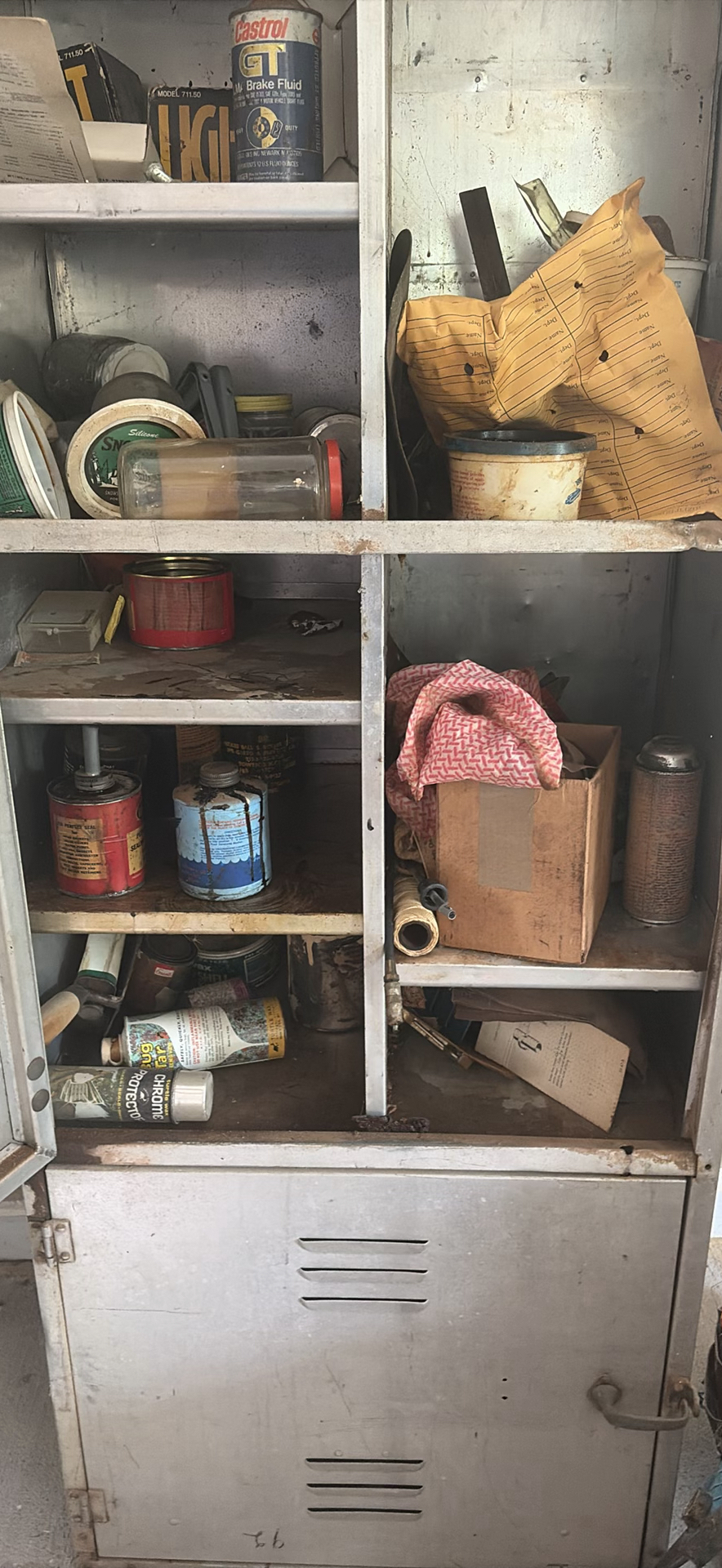 Tall metal utility cabinet with tools and hardware - image 4 of 6