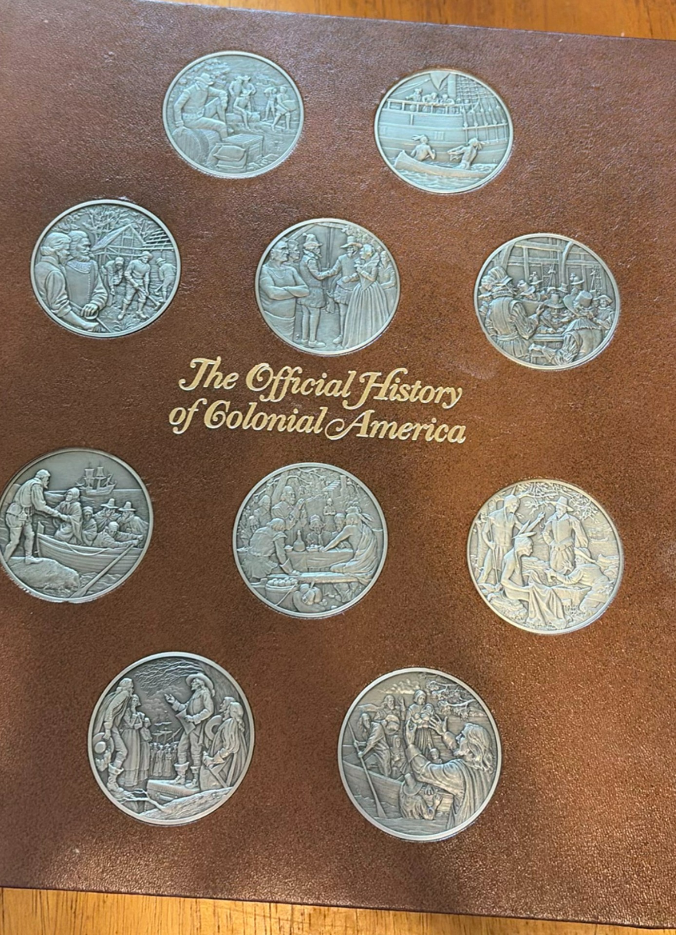 The Official History of Colonial America commemorative pewter coin set - image 3 of 6
