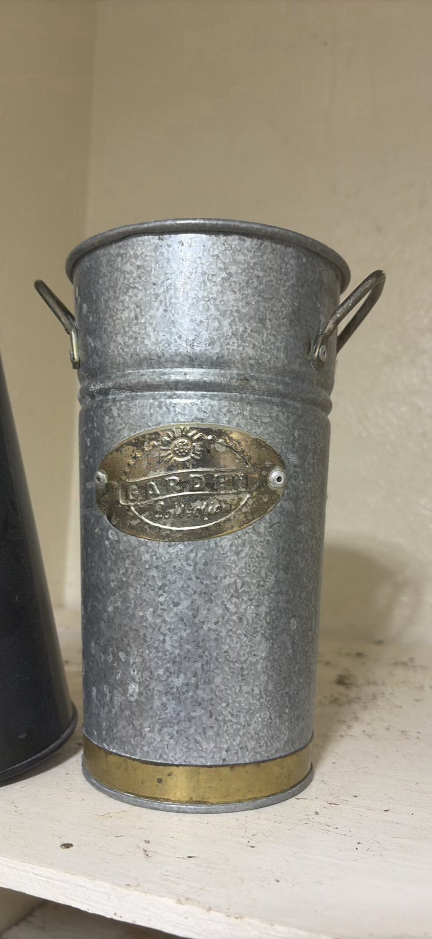 Assorted vintage metal kitchen containers, thermoses, and an oil lamp - image 4 of 9