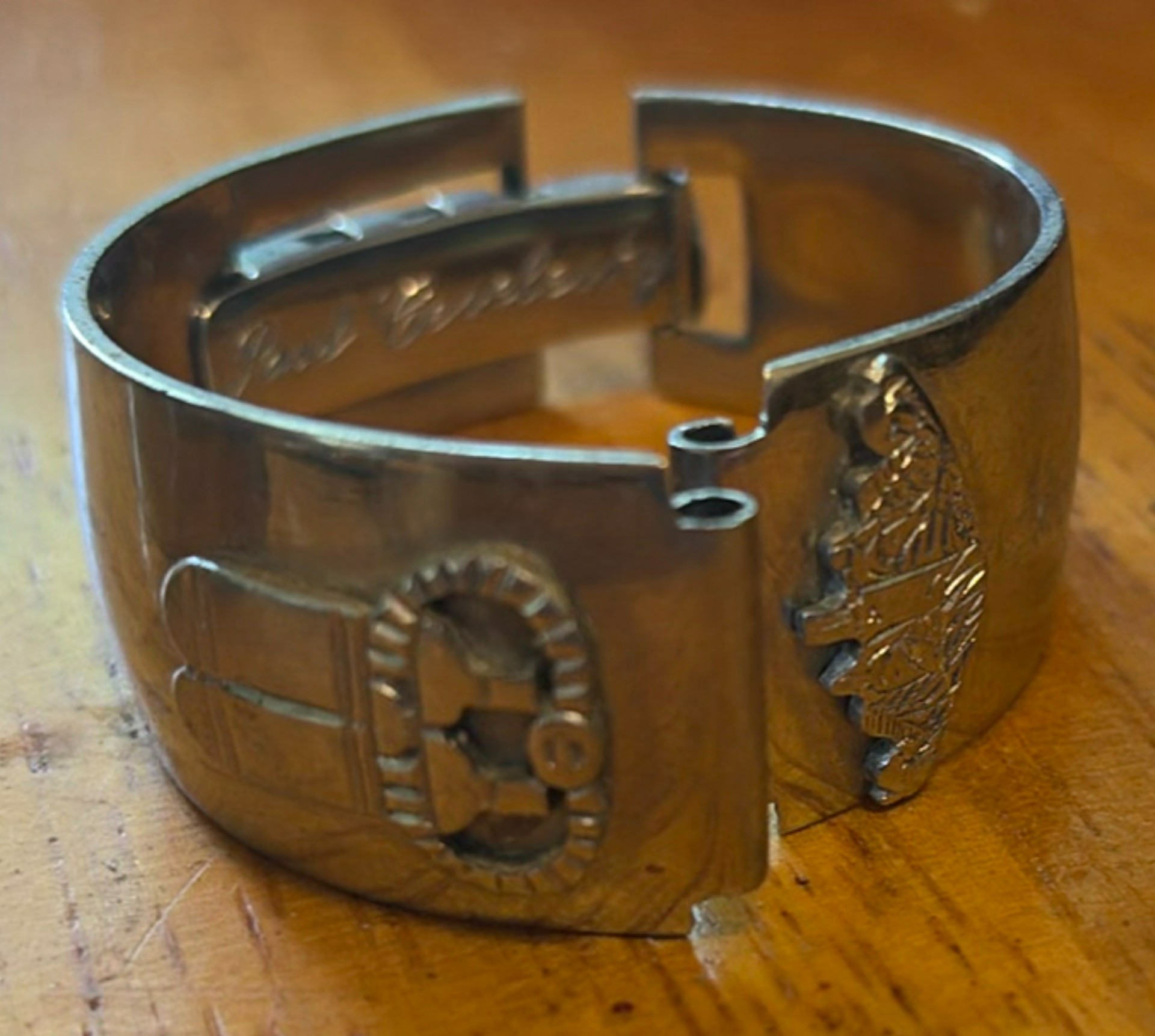 Antique Divers Watch cuff watch and engraved bracelet cuffs - image 5 of 5