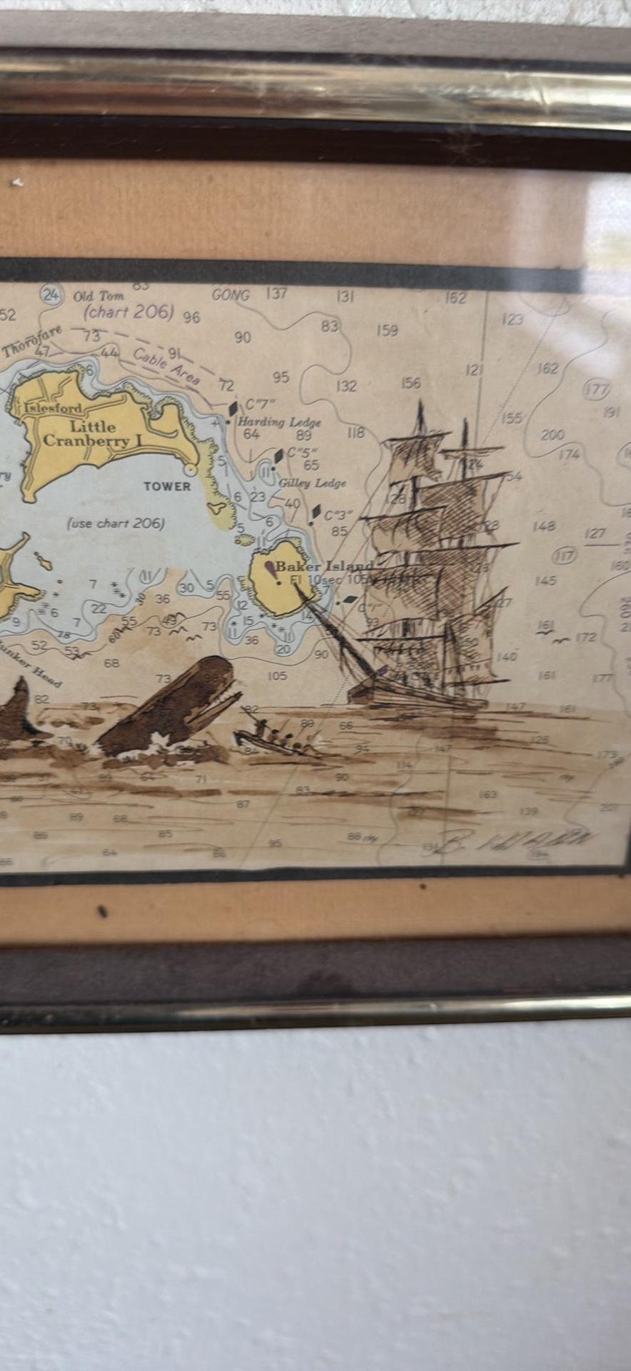 Vintage Mantel Clock with Nautical and Landscape Art - image 12 of 25