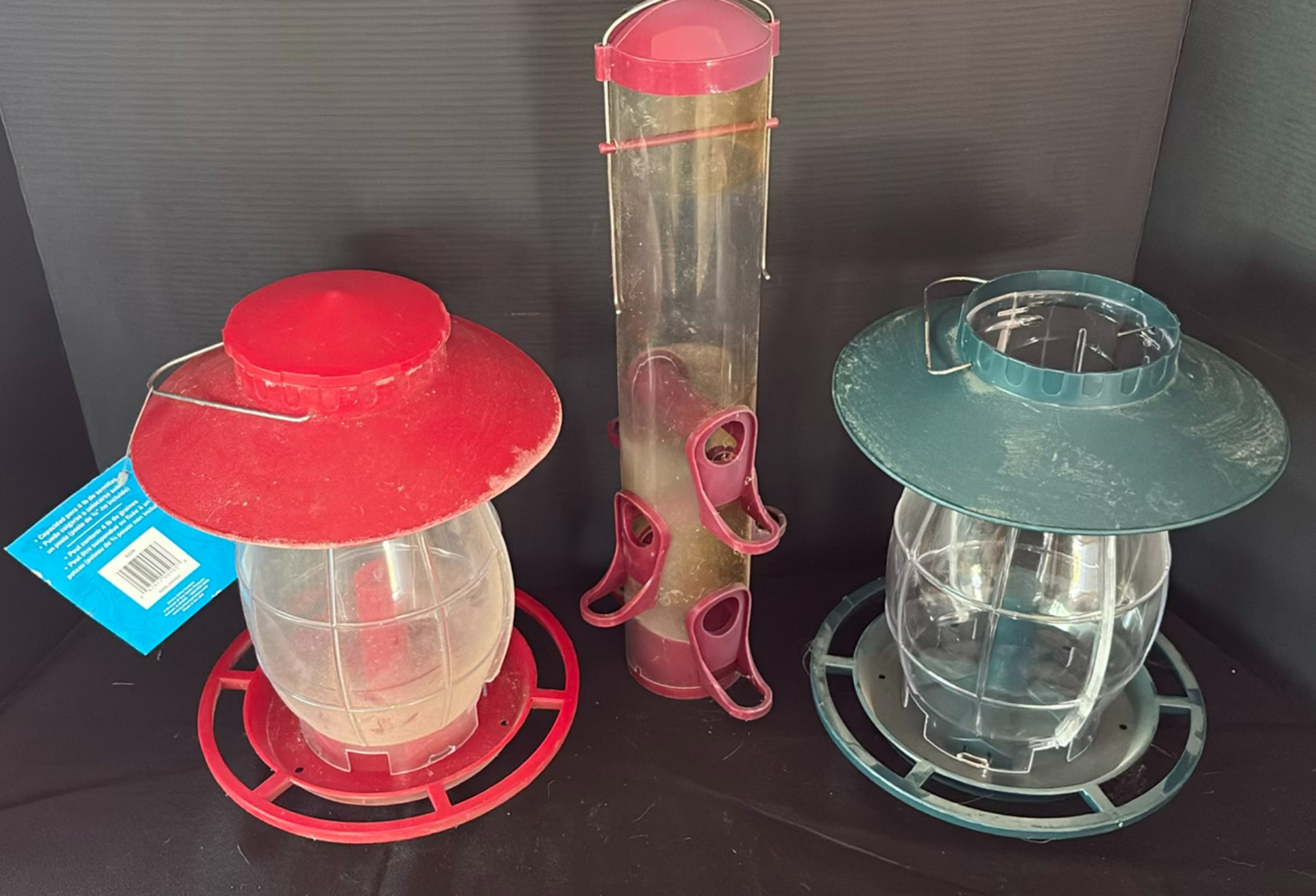 Assorted household items: lanterns, bird feeder, glassware jars, framed art, scale and hardware - image 1 of 16