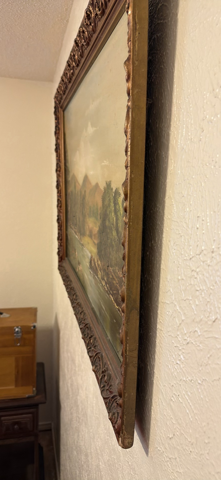 Pair of Large Landscape Paintings in Ornate Frames - image 11 of 13