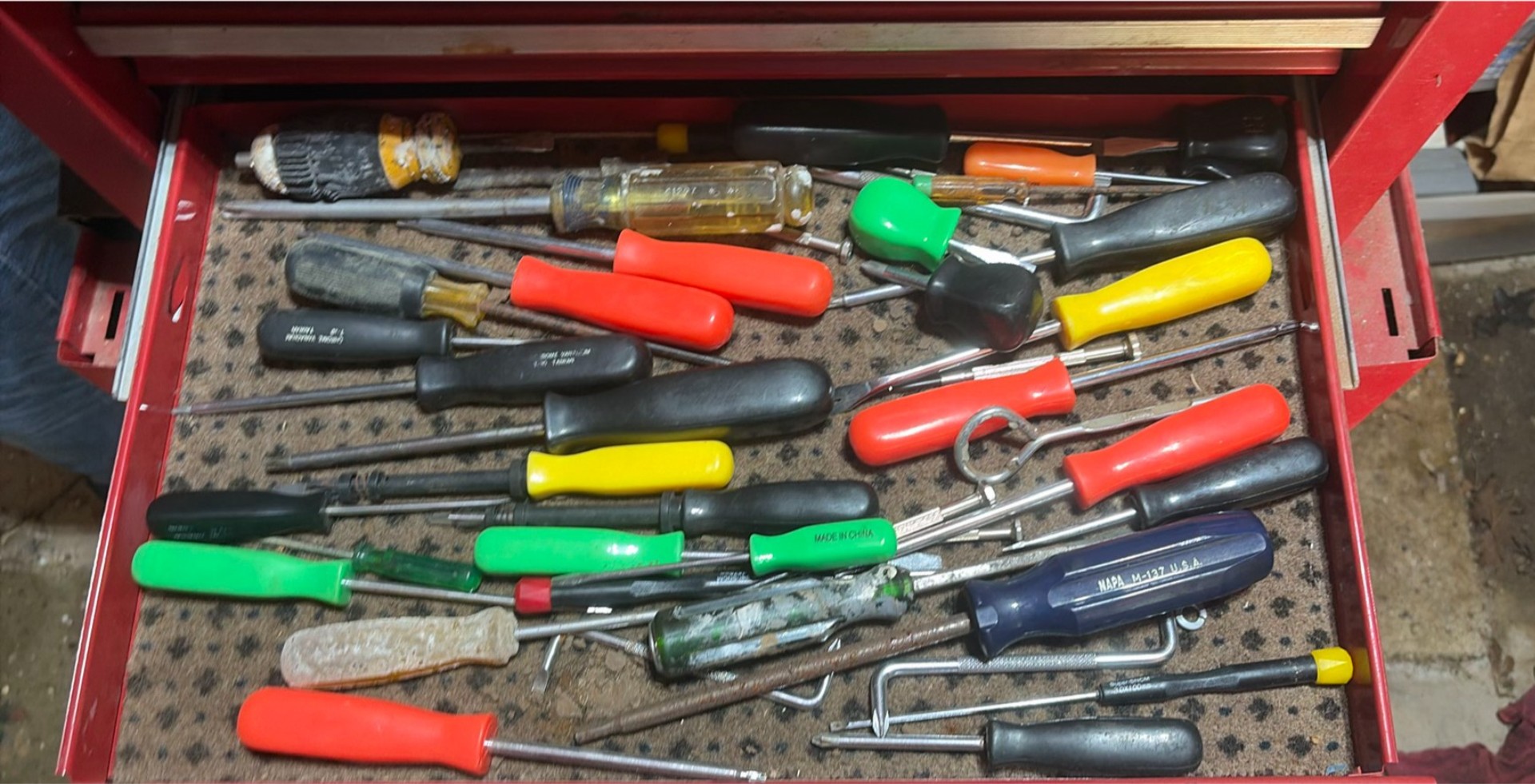 Craftsman red tool chests with assorted hand tools - image 6 of 10