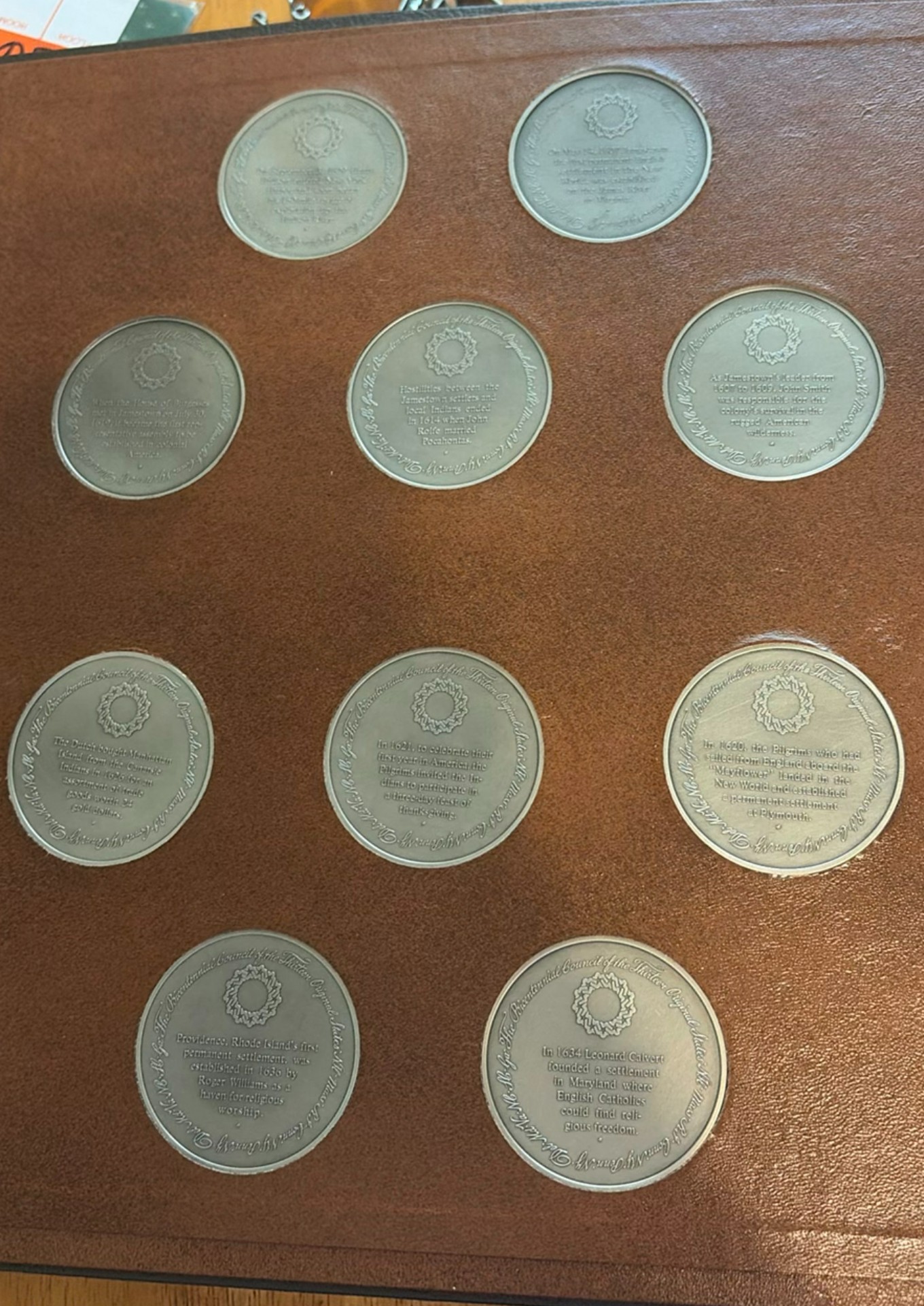 The Official History of Colonial America commemorative pewter coin set - image 4 of 6