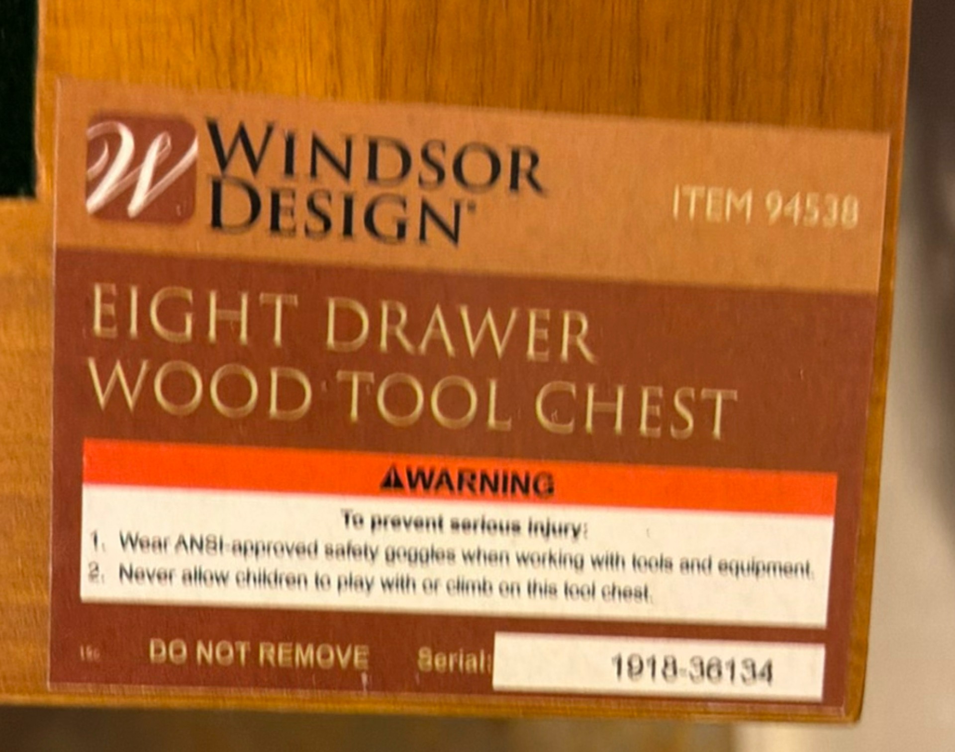 Windsor Design Eight-Drawer Wood Tool Chest - image 5 of 6